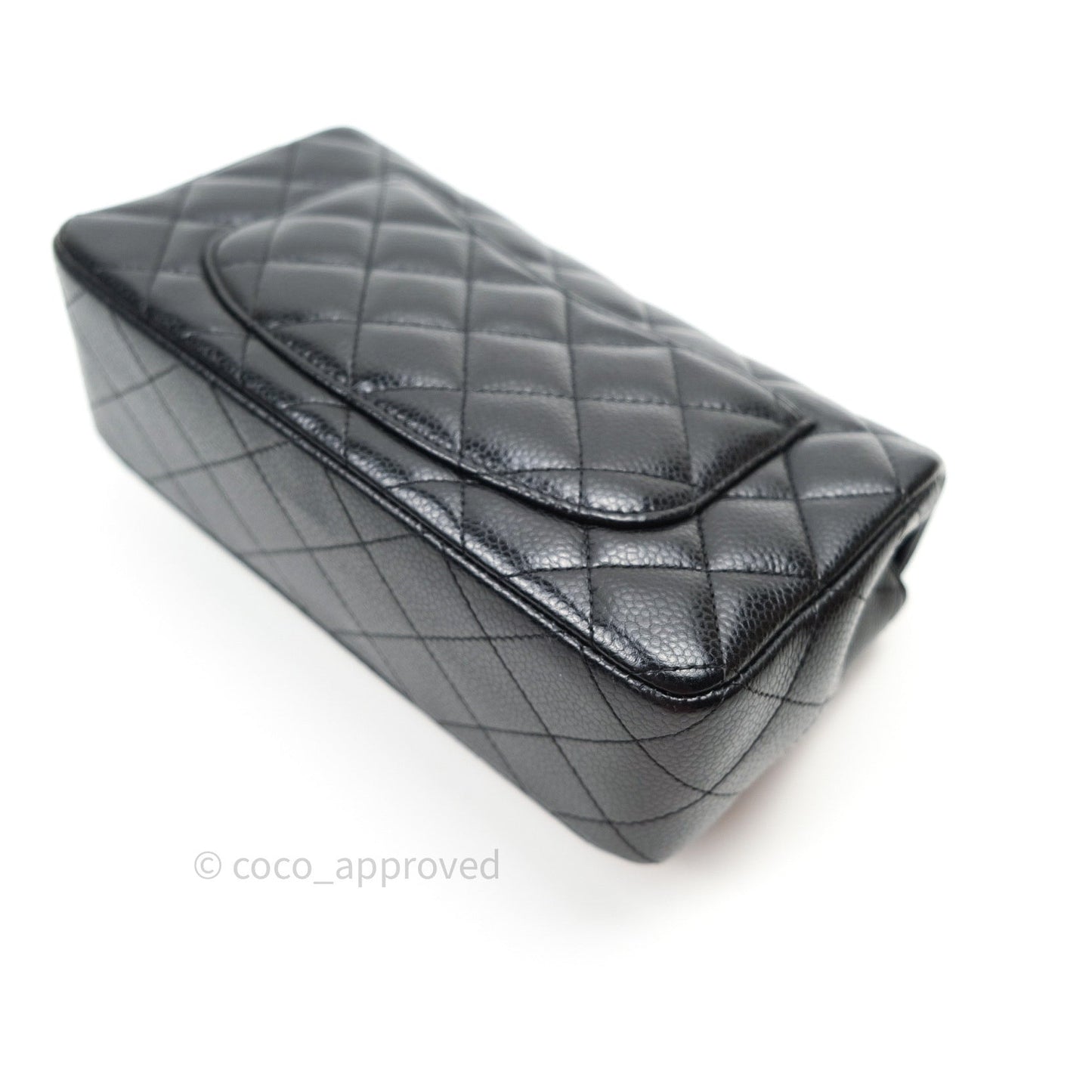 Chanel Quilted Mini Rectangular Black Caviar Silver Hardware 14B