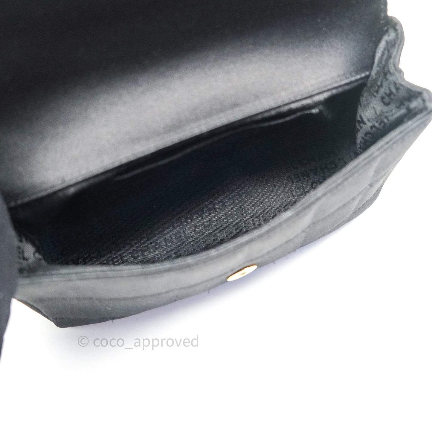 Chanel Satin Camellia Mini Flap Black Gold Hardware