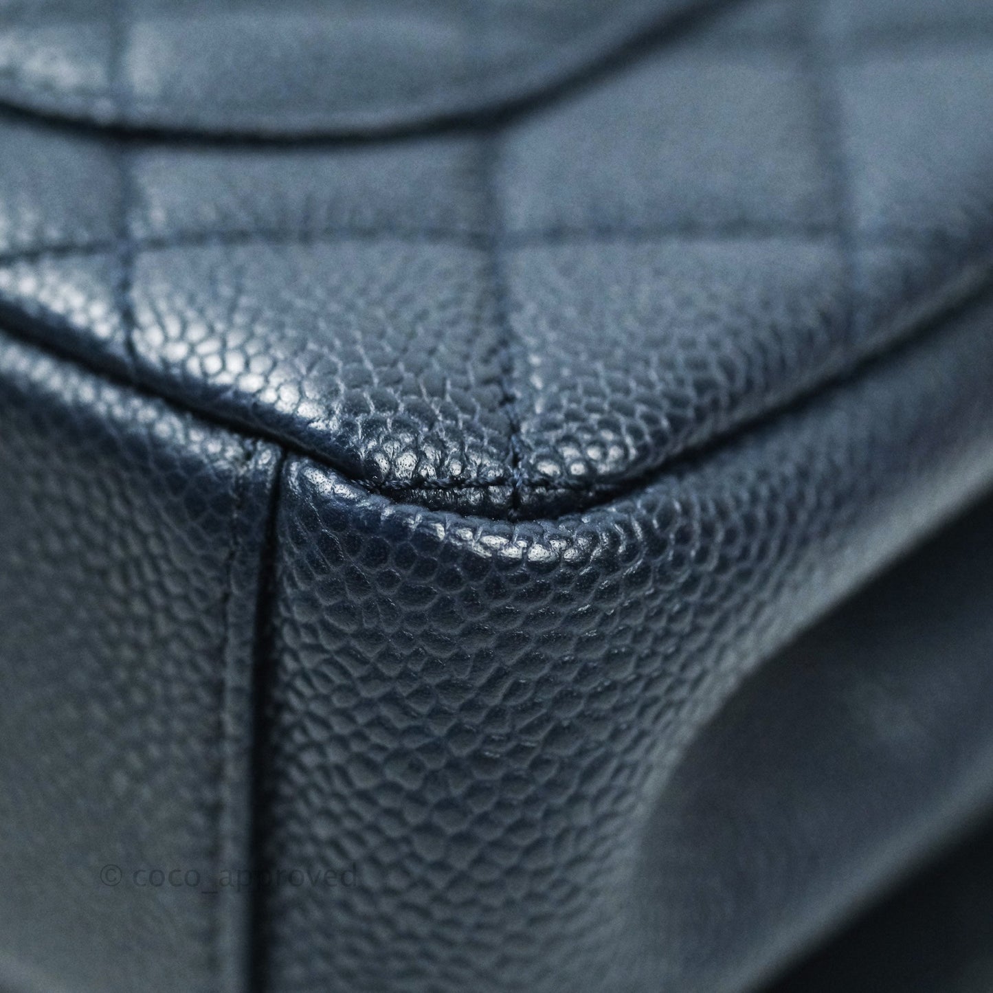 Chanel Quilted Small CC Filigree Flap Navy Caviar
