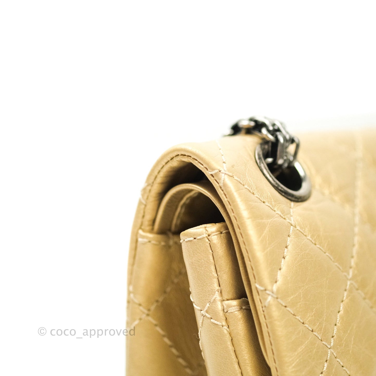 Chanel Mini Reissue 224 Gold Aged Calfskin Ruthenium Hardware