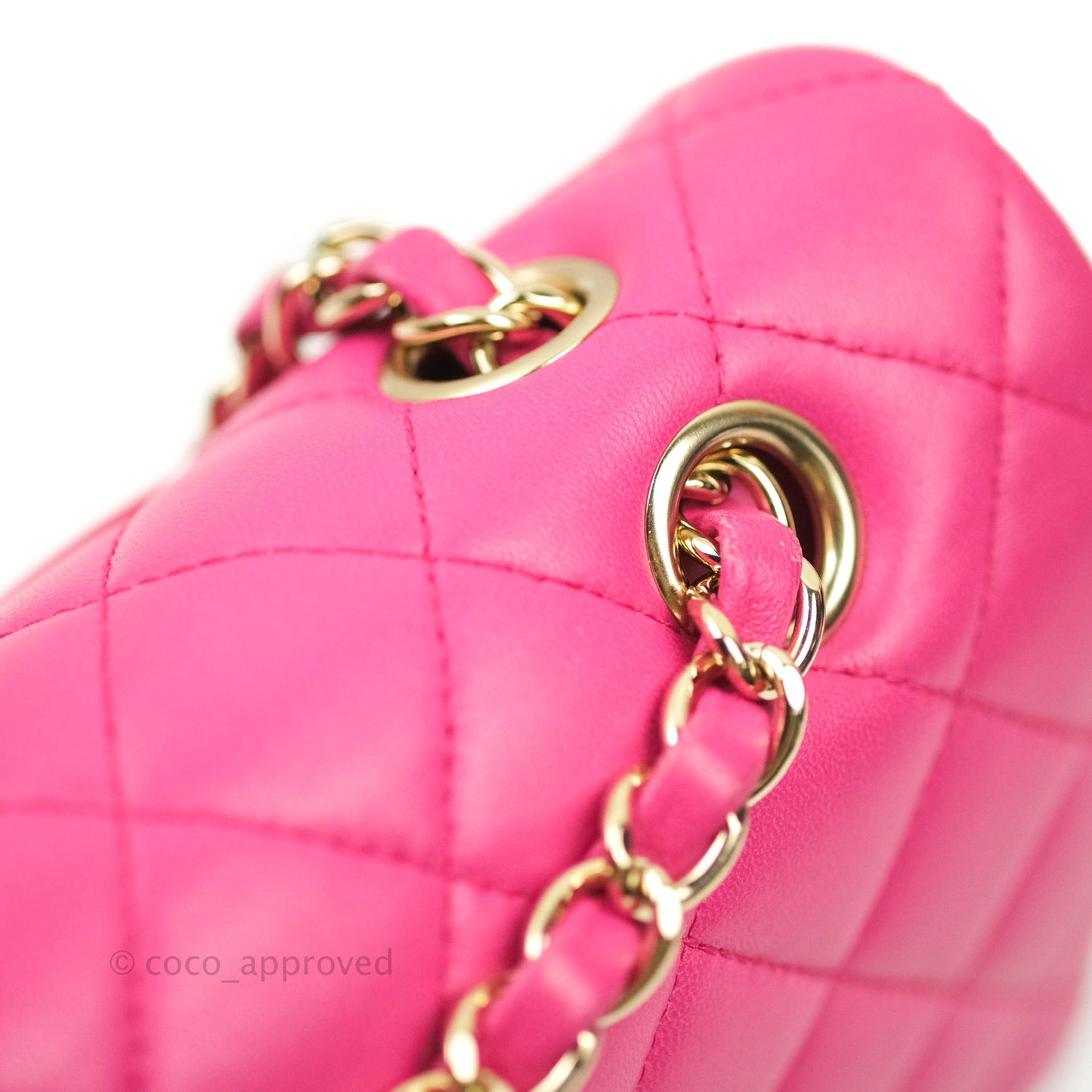 Chanel Classic M/L Medium Double Flap Hot Pink Lambskin Gold Hardware