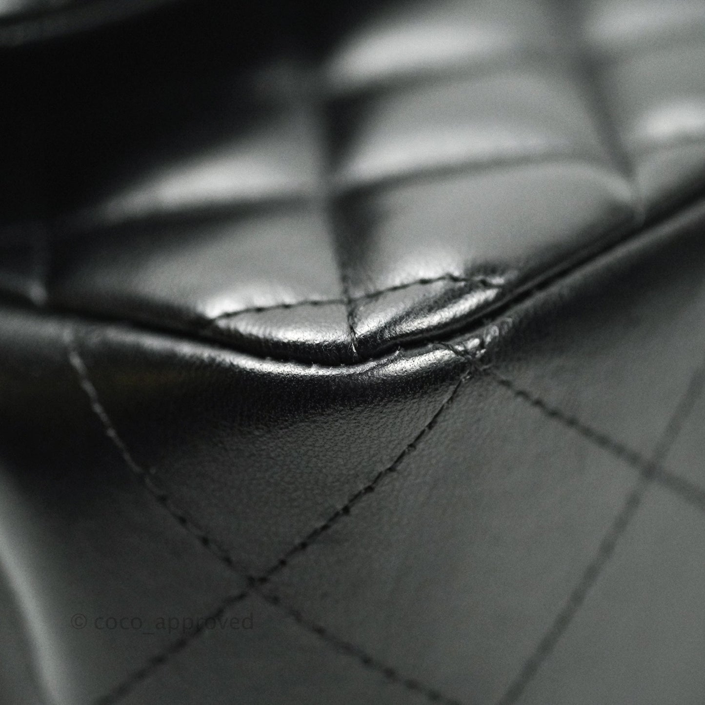 Chanel Jumbo Double Flap Bag Black Lambskin Silver Hardware⁣⁣