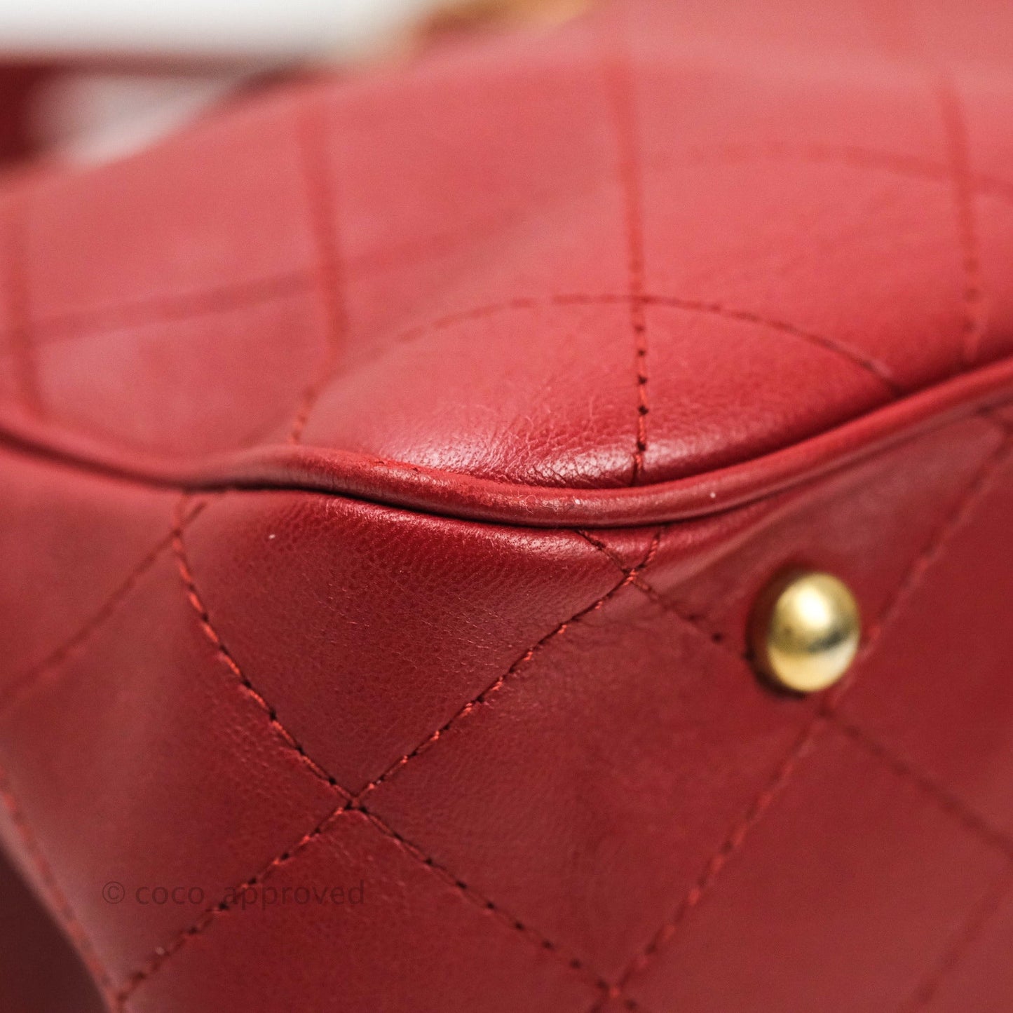 Chanel Egyptian Amulet Drawstring Bag Red Calfskin Stitched