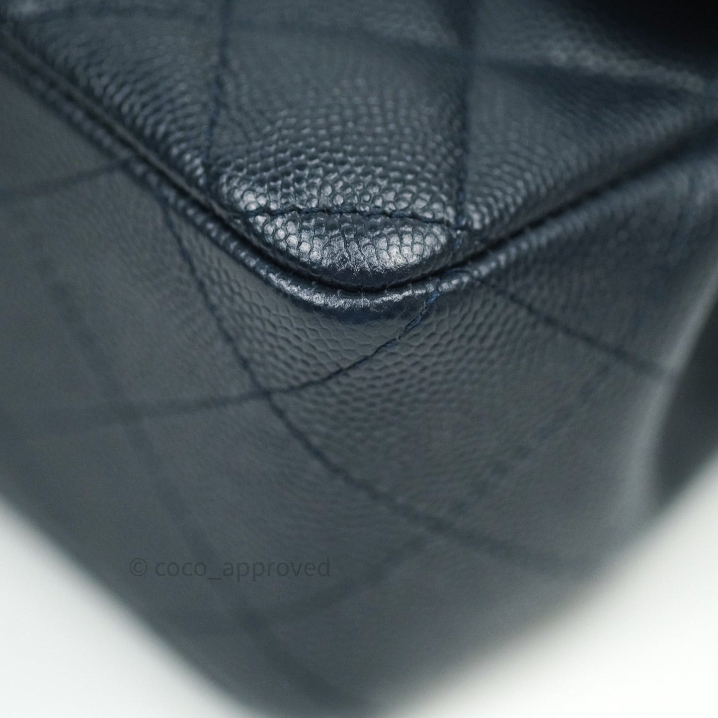 Chanel Quilted Mini Rectangular Navy Caviar Silver Hardware