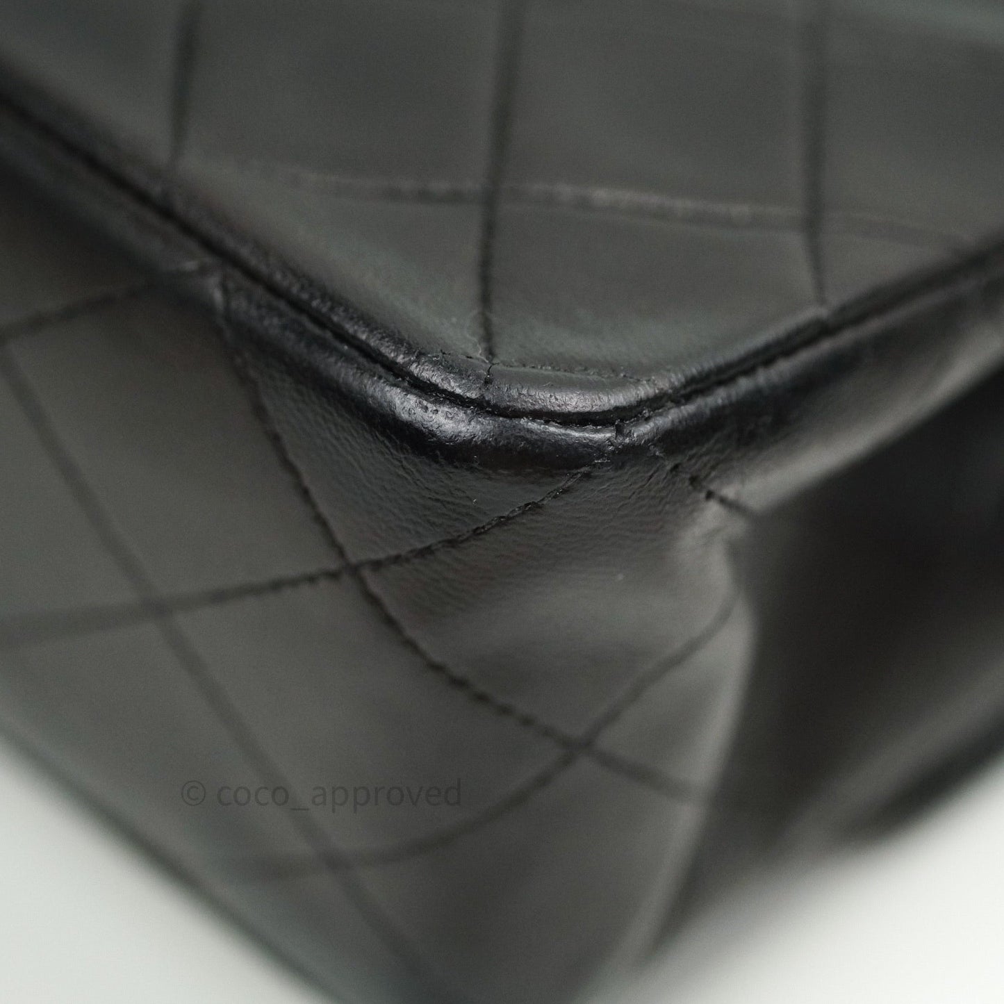 Chanel Classic Vintage Double Flap M/L Black Lambskin Gold Hardware