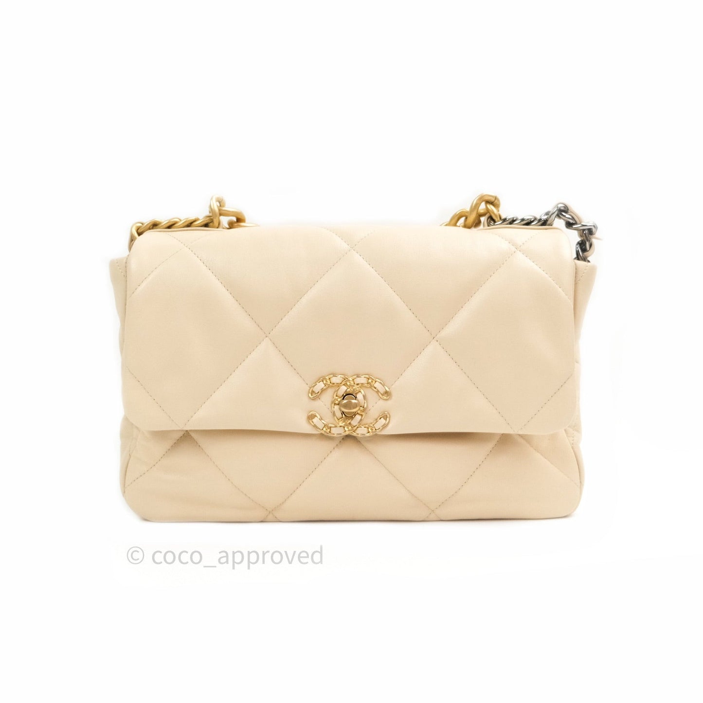 Chanel 19 Medium Beige Lambskin Mixed Hardware