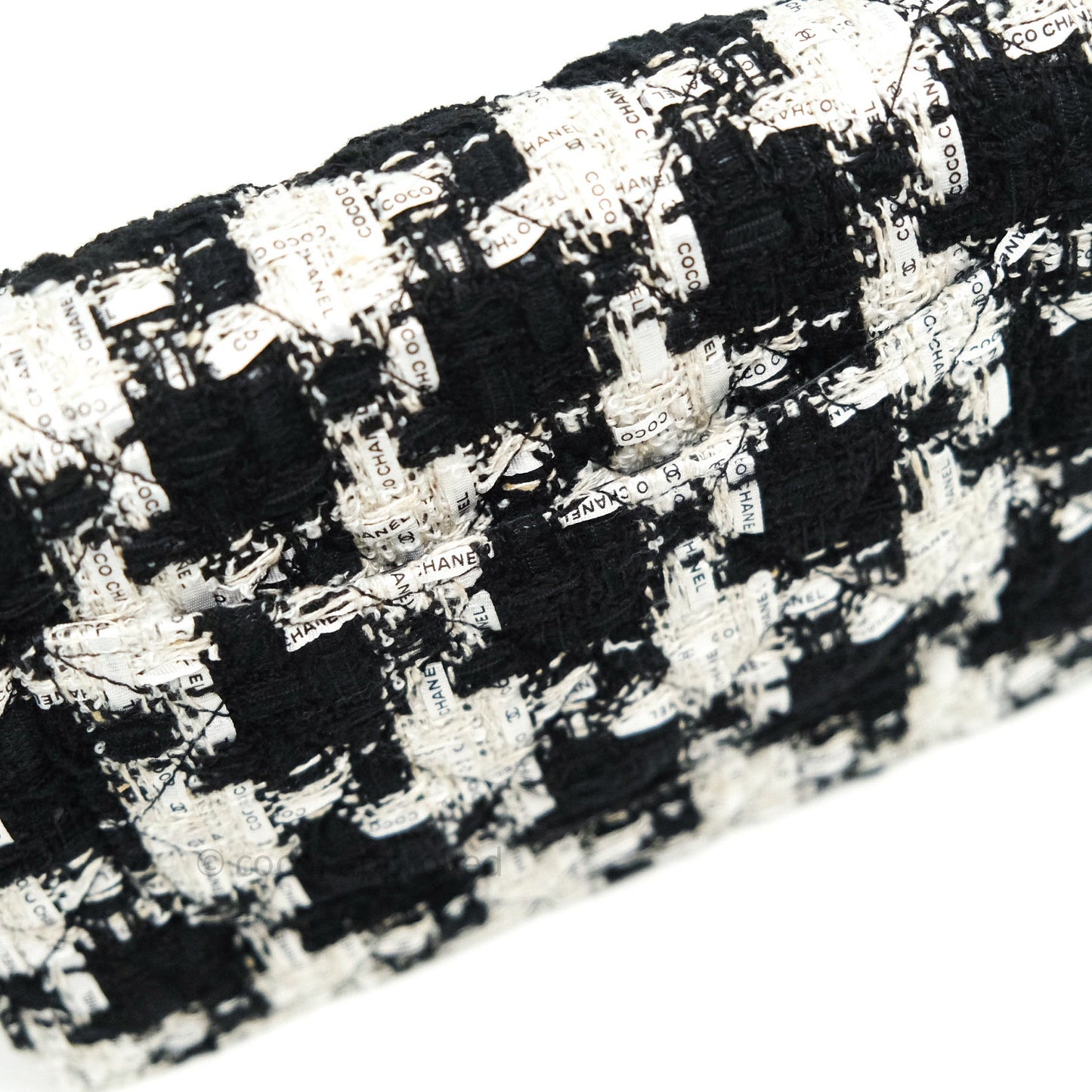 Chanel Quilted Wallet on Chain WOC Tweed Houndstooth Gold Hardware