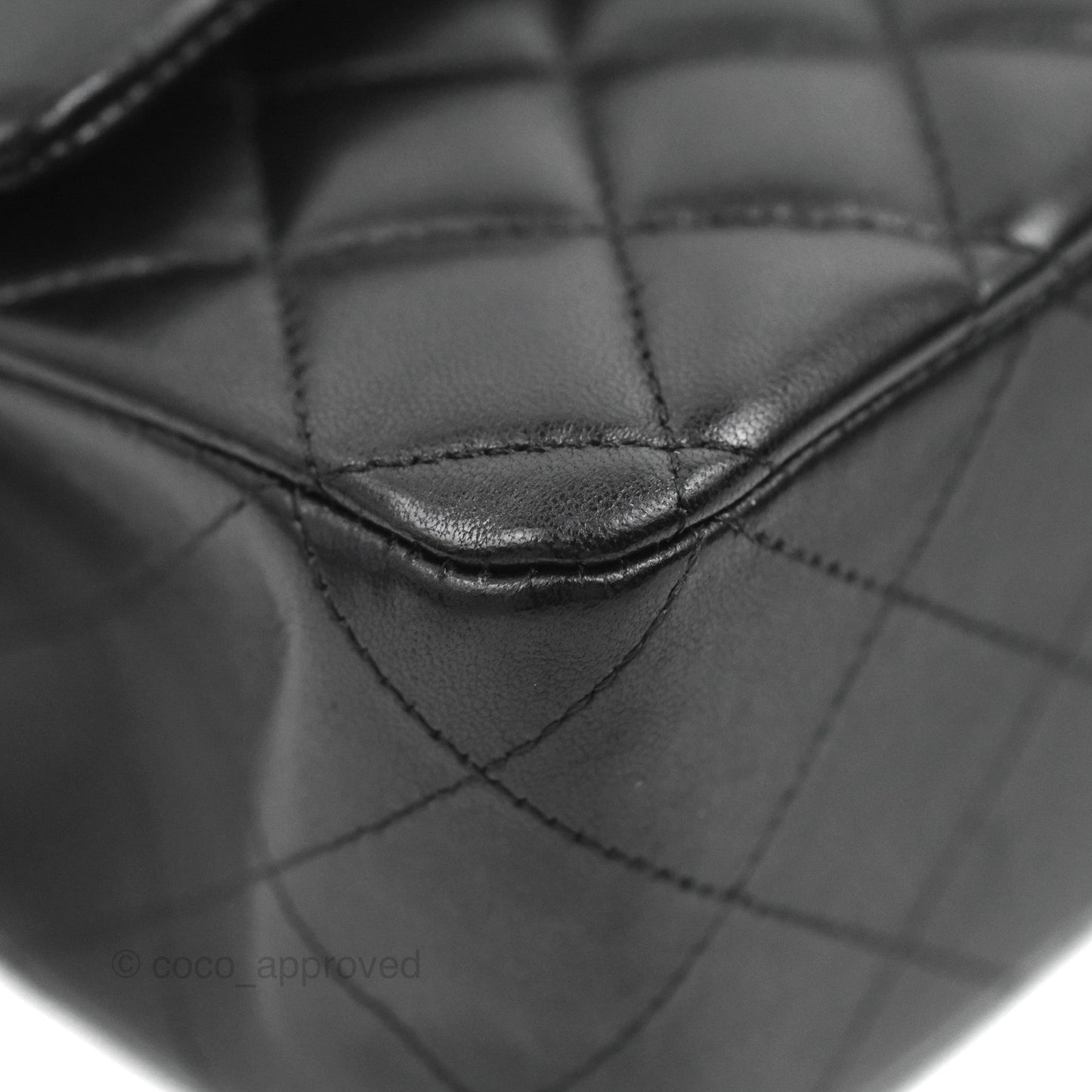 Chanel Classic M/L Medium Flap Quilted Black Lambskin Gold Hardware
