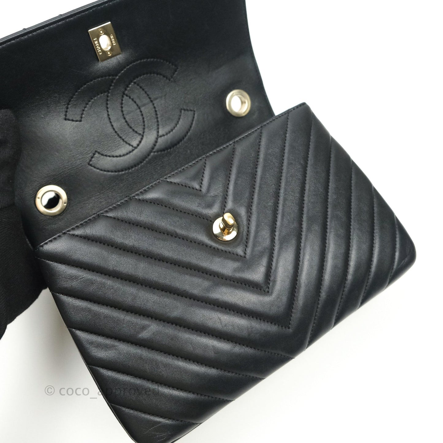Chanel Trendy CC Chevron Small Black Lambskin Gold Hardware