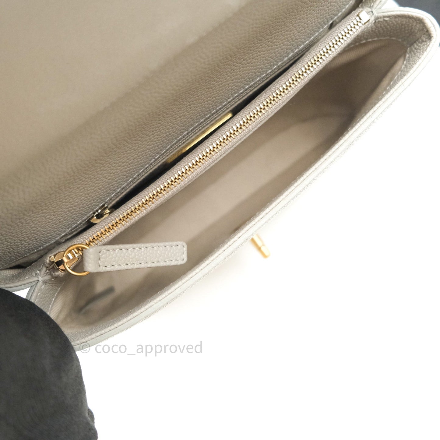 Chanel Chic Affinity Small Grained Calfskin Grey Gold Hardware