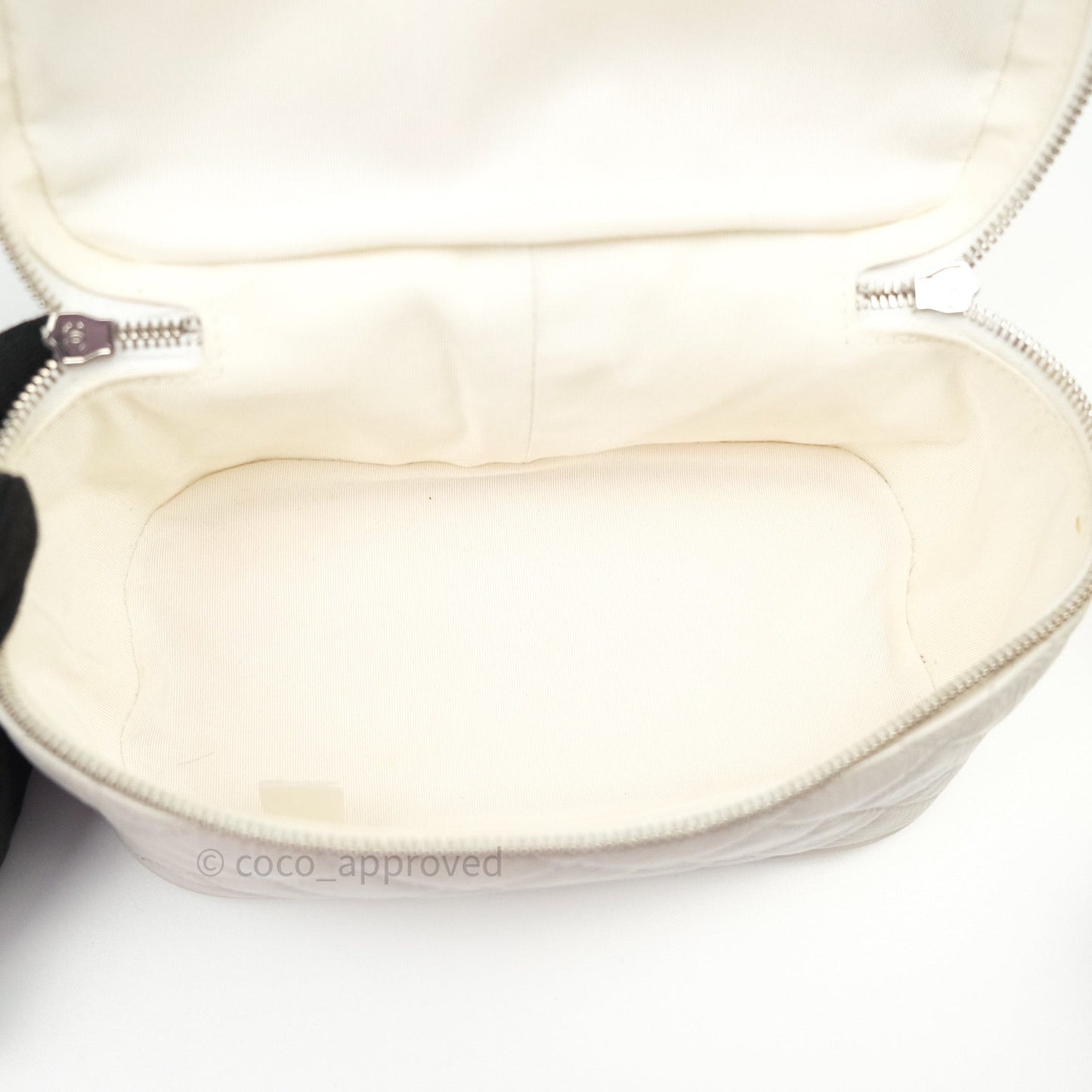 Chanel Crumpled Calfskin PVC Quilted Backpack White