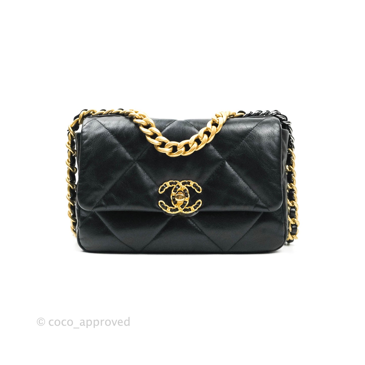 Chanel 19 Small Black Goatskin Mixed Hardware