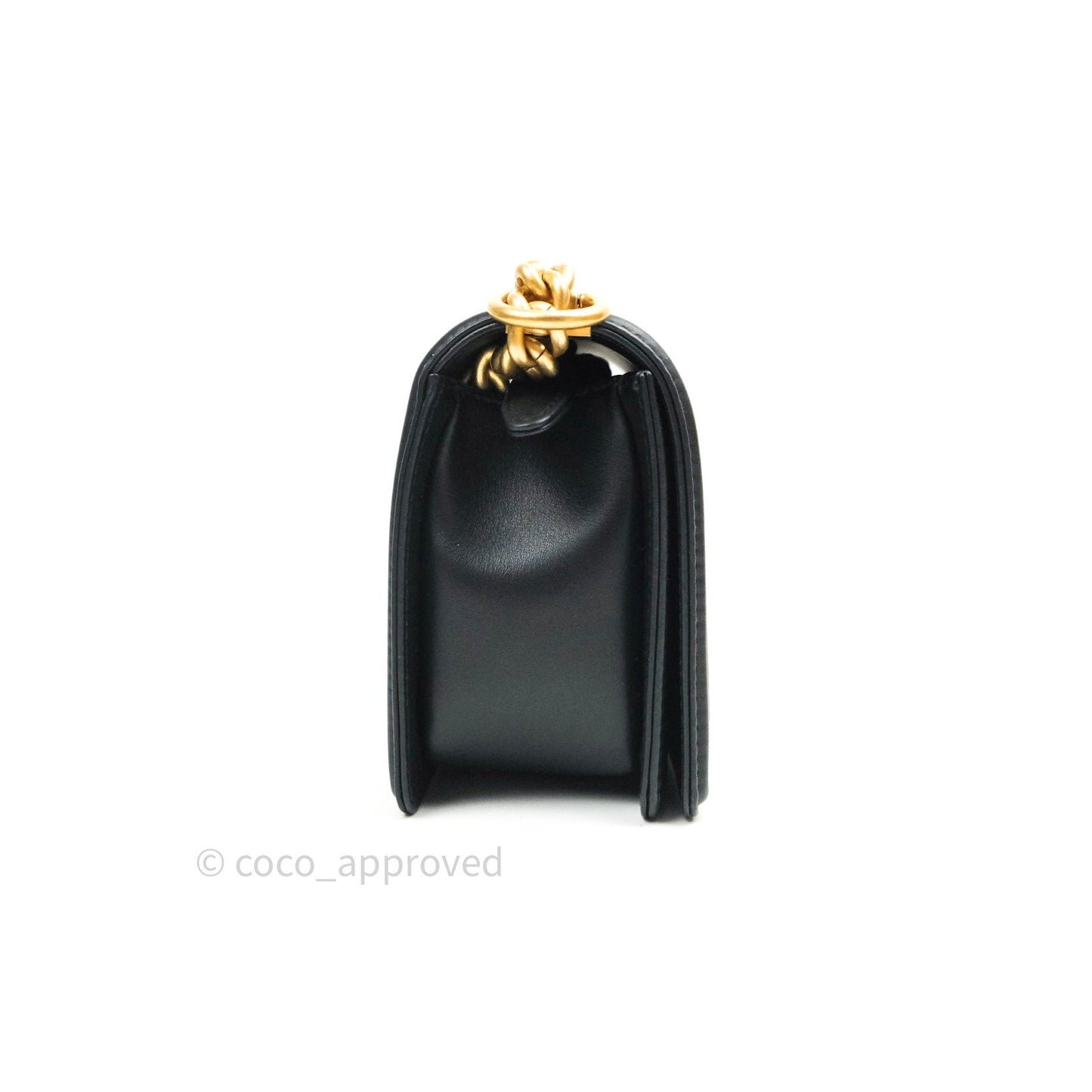 Chanel Boy Quilted Medium Black Calfskin Gold Hardware 20C