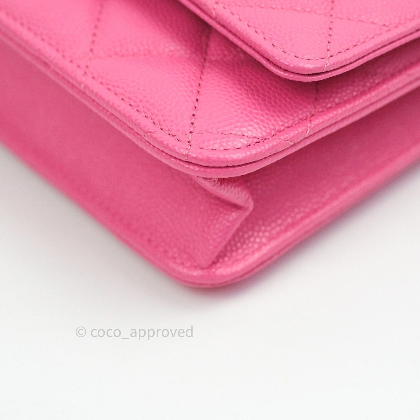 Chanel Caviar Quilted Wallet on Chain WOC Pink Light Gold Hardware 20S