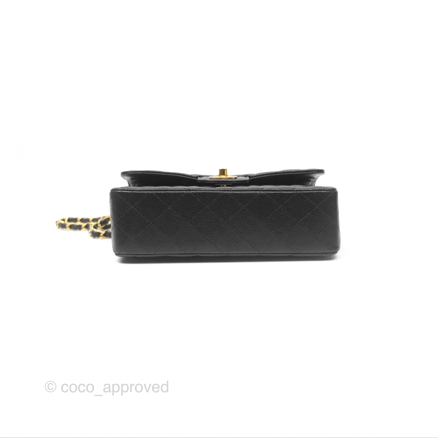 Chanel Small Classic Flap Quilted Black Caviar Gold Hardware