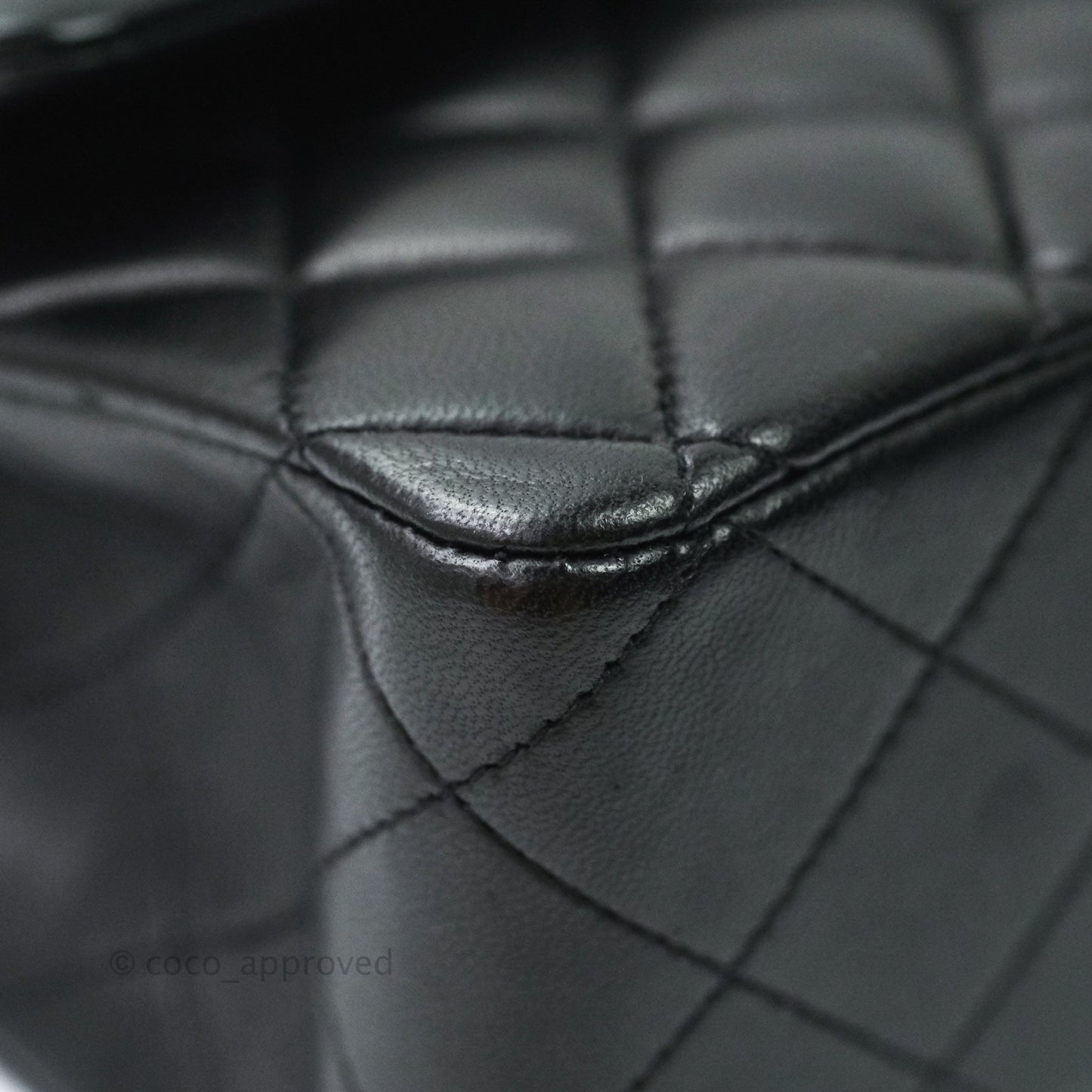 Chanel Classic M/L Medium Double Flap Bag Black Lambskin Gold Hardware