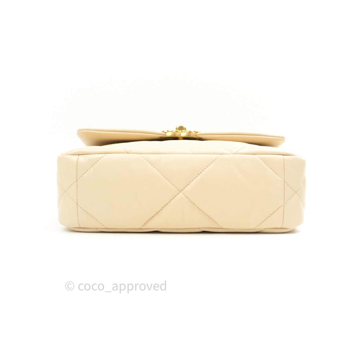 Chanel 19 Small Beige Goatskin Mixed Hardware