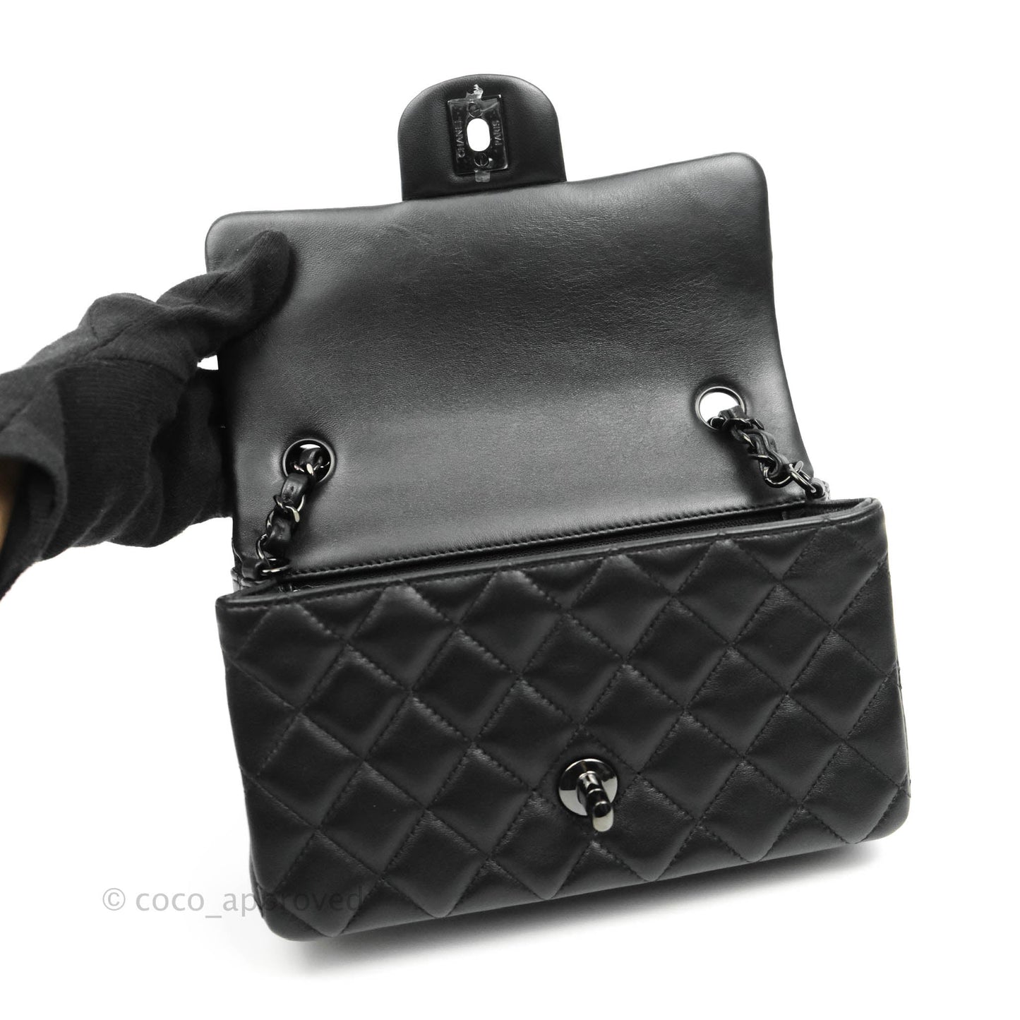 Chanel Quilted Mini Rectangular So Black Lambskin