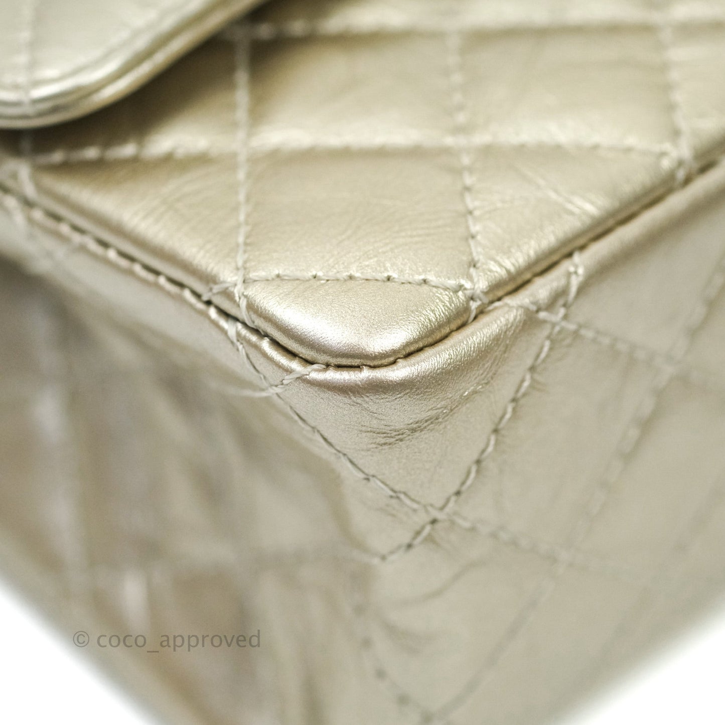 Chanel Mini Reissue 224 Metallic Light Gold Aged Calfskin Gold Hardware