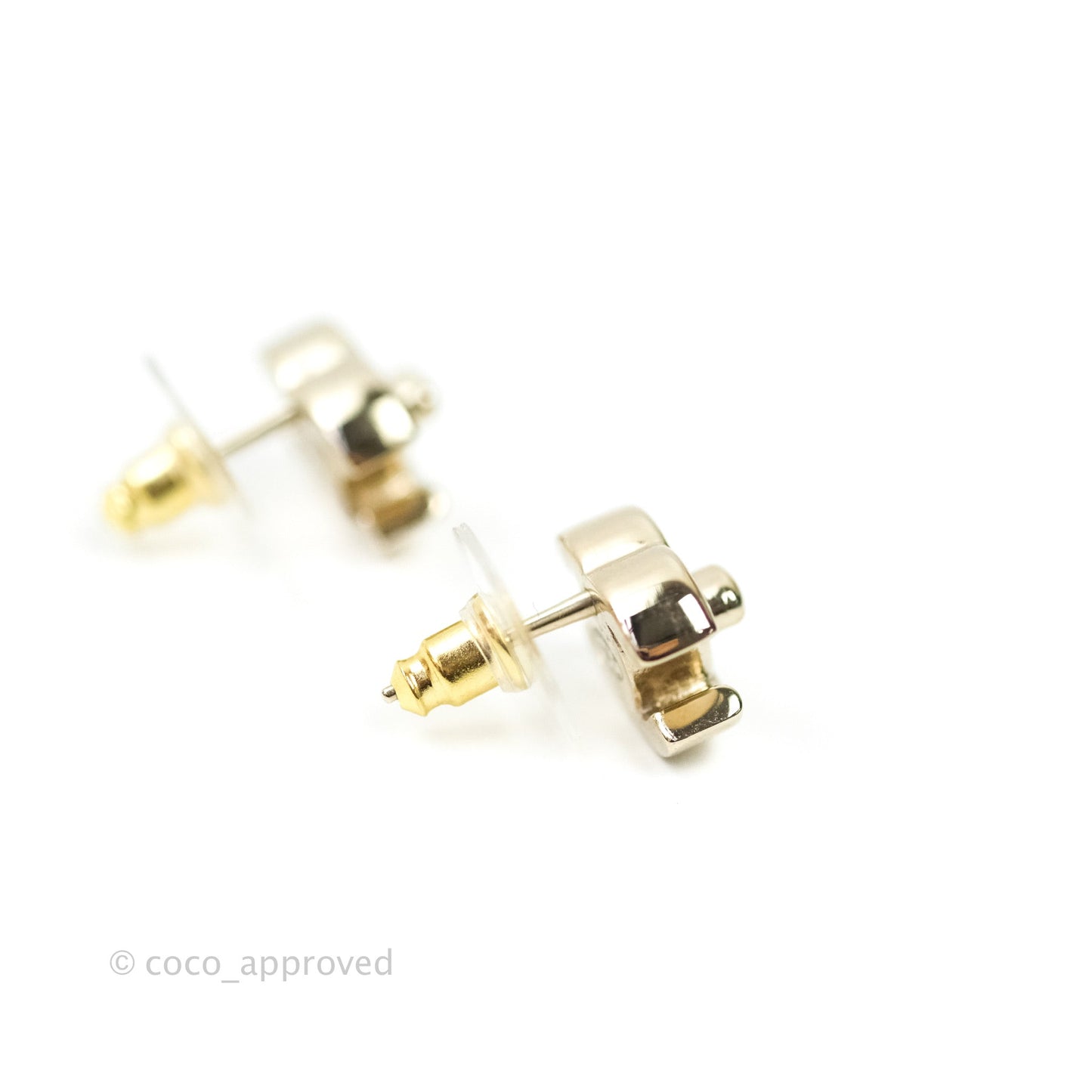 Chanel CC Earrings Gold Tone Turn Lock 21S