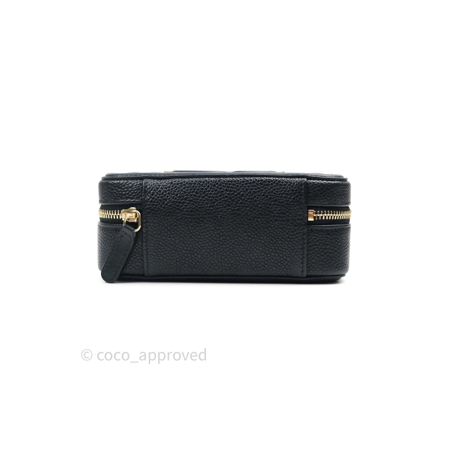 Chanel Quilted CC Filigree Vanity Clutch With Chain Black Caviar