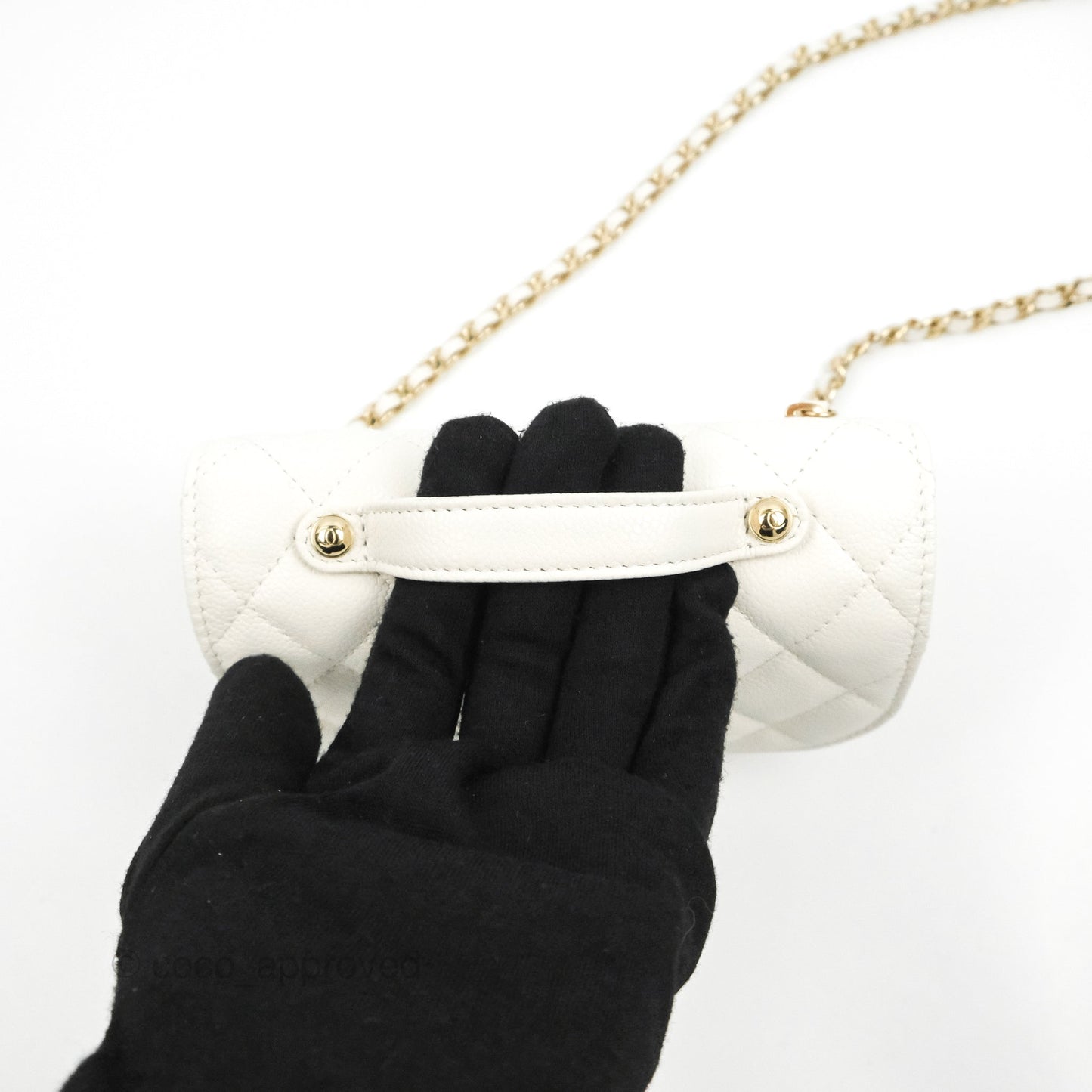 Chanel Business Affinity Clutch With Chain White Caviar Gold Hardware