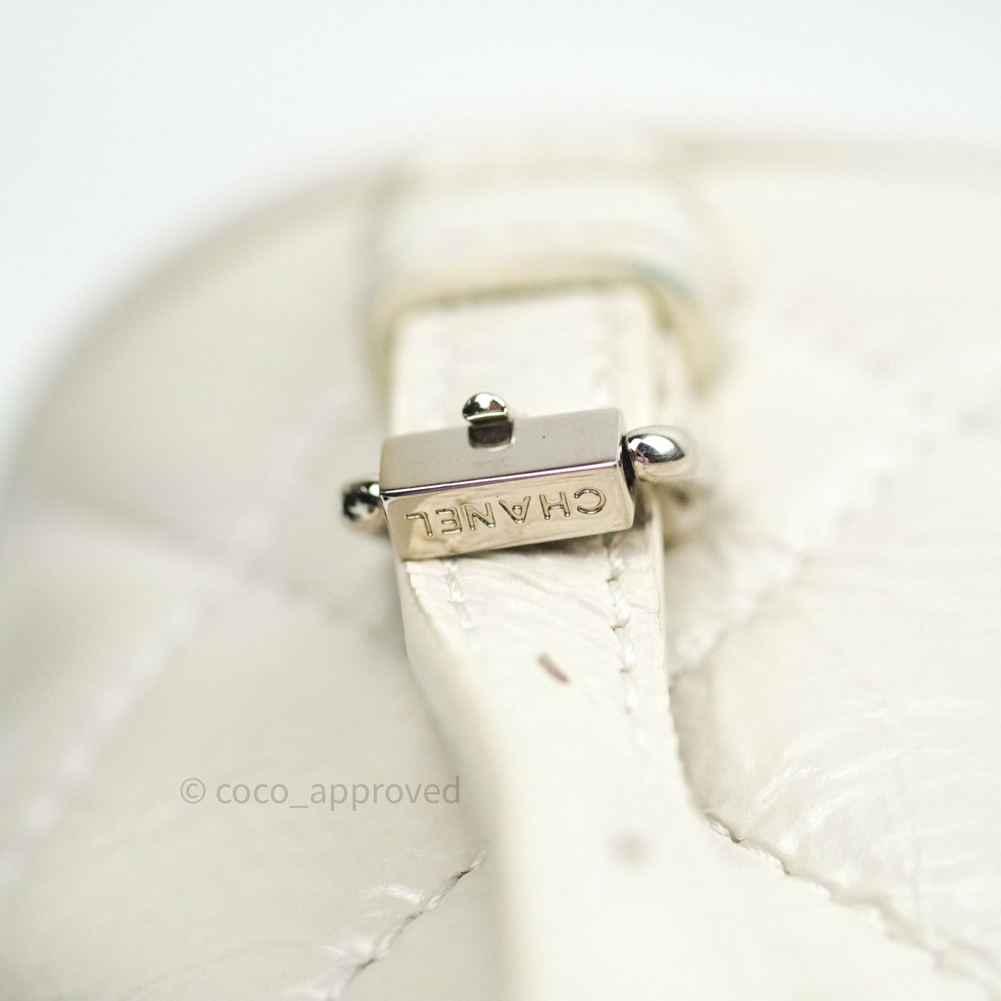 Chanel Crumpled Calfskin PVC Quilted Backpack White