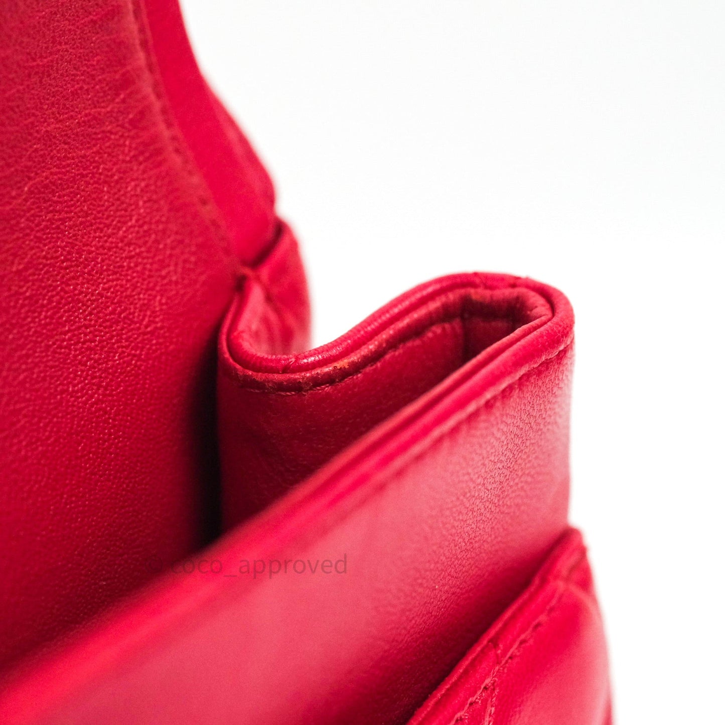 Chanel Classic M/L Lambskin Medium Double Flap Red Pink Silver Hardware