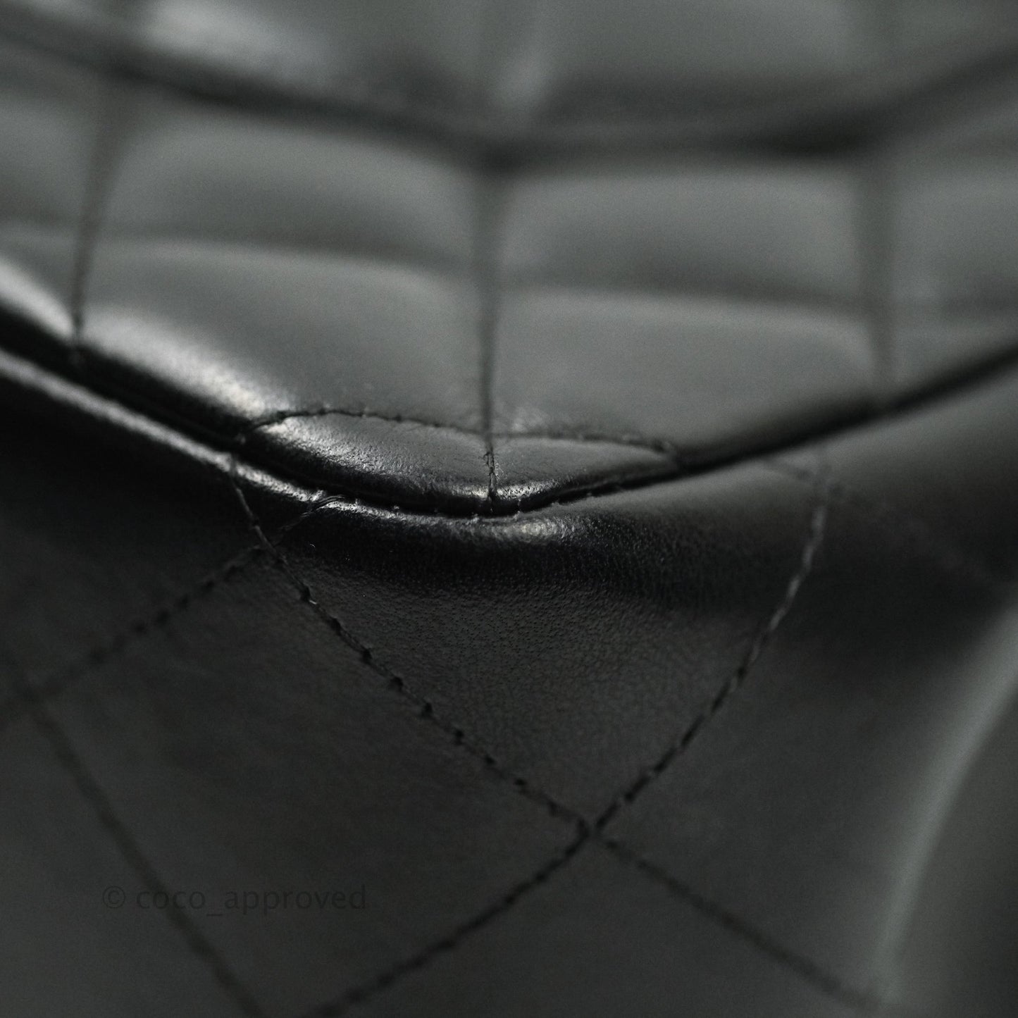 Chanel Jumbo Double Flap Bag Black Lambskin Silver Hardware⁣⁣
