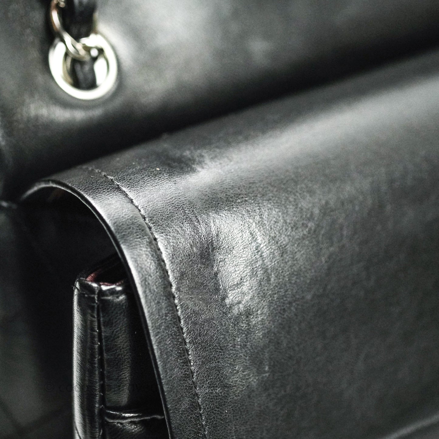Chanel Jumbo Double Flap Bag Black Lambskin Silver Hardware⁣⁣