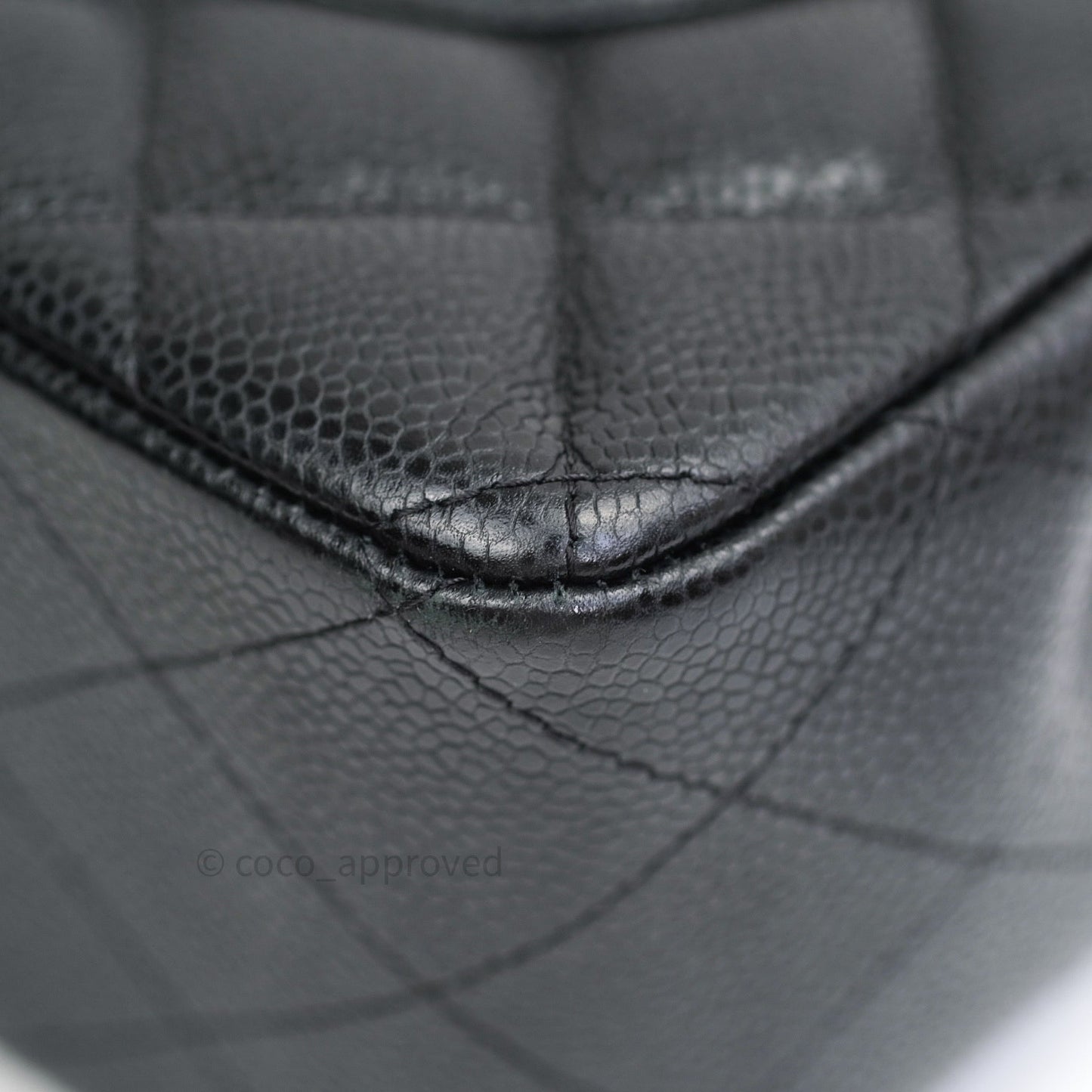 Chanel Classic Jumbo Double Flap Black Quilted Caviar Silver Hardware⁣⁣