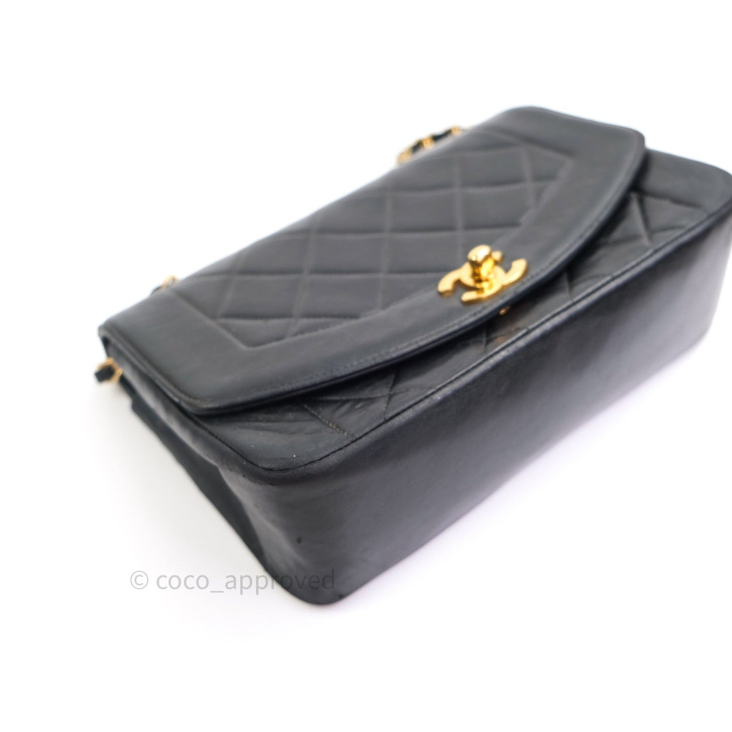 Chanel Black Quilted Lambskin Small Vintage Classic Diana Flap Bag