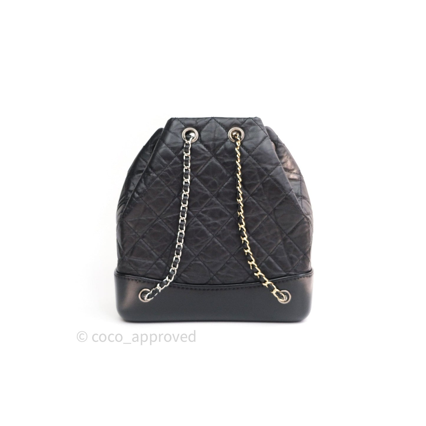 Chanel Gabrielle Backpack Black Aged Calfskin Small Black