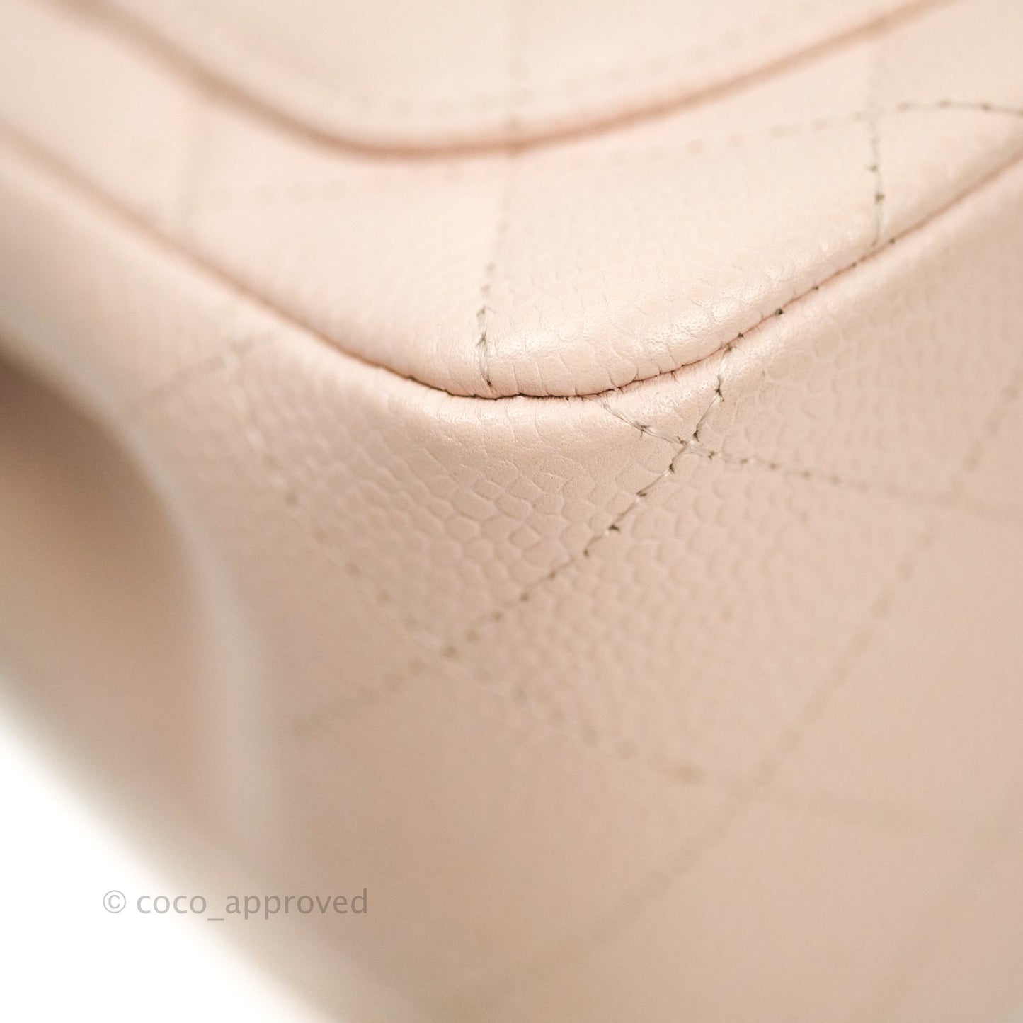 Chanel Mini Square Sakura Pink Caviar Silver Hardware