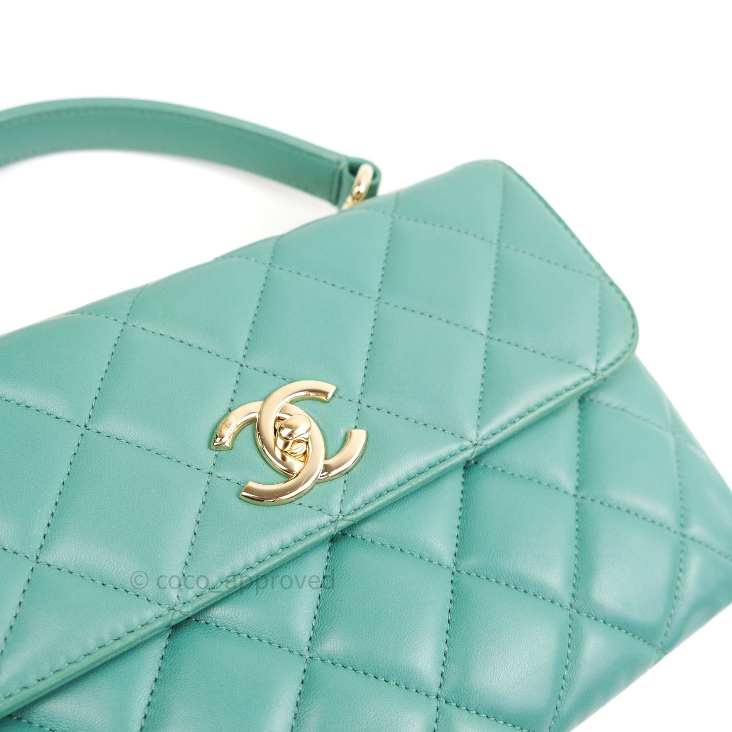Chanel Lambskin Quilted Small Trendy CC Flap Handle Bag Light Green