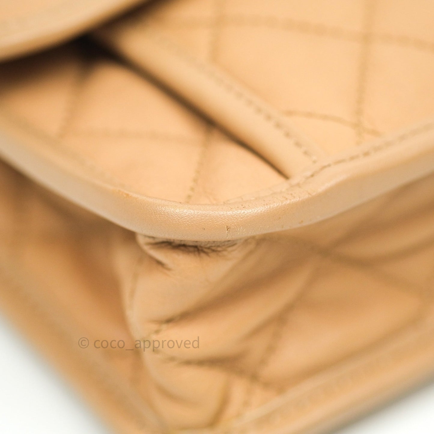 Chanel French Riviera Medium Flap Dark Beige Grained Calfskin Ruthenium Hardware