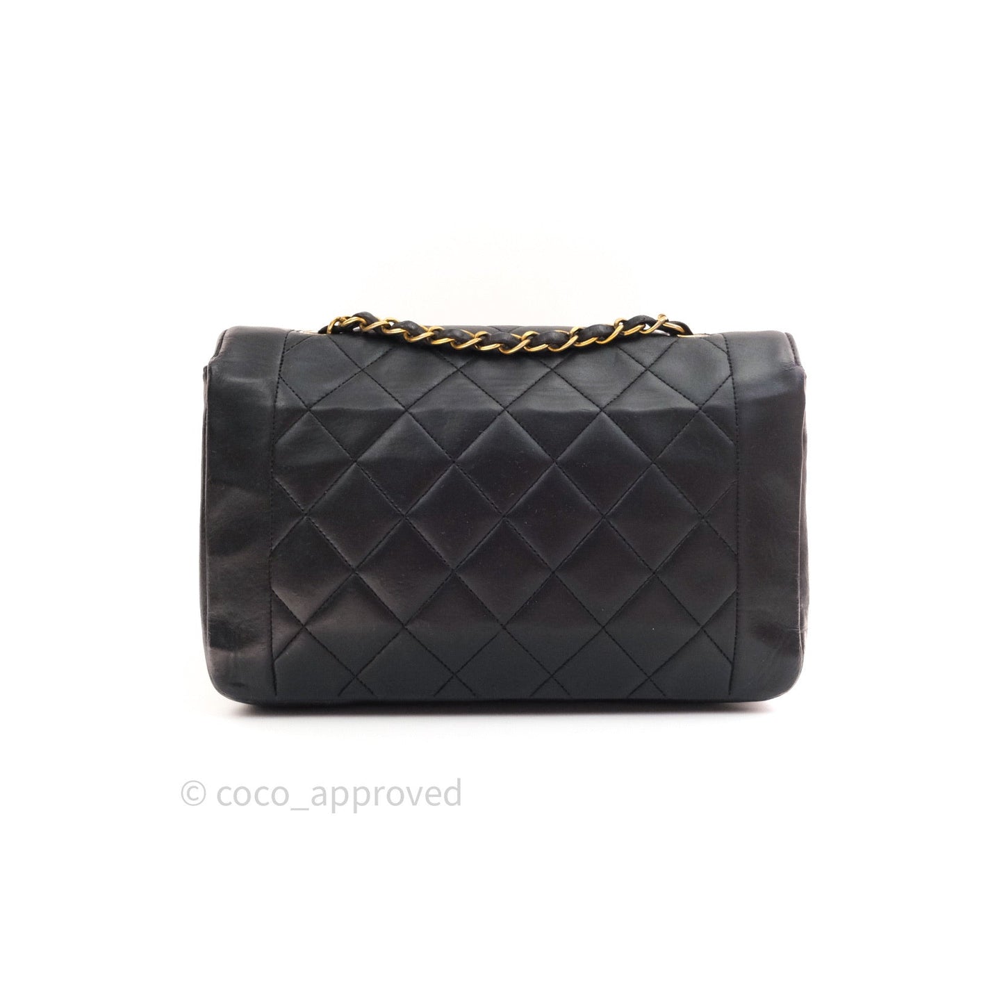 Chanel Black Quilted Lambskin Medium Vintage Classic Diana Flap Bag