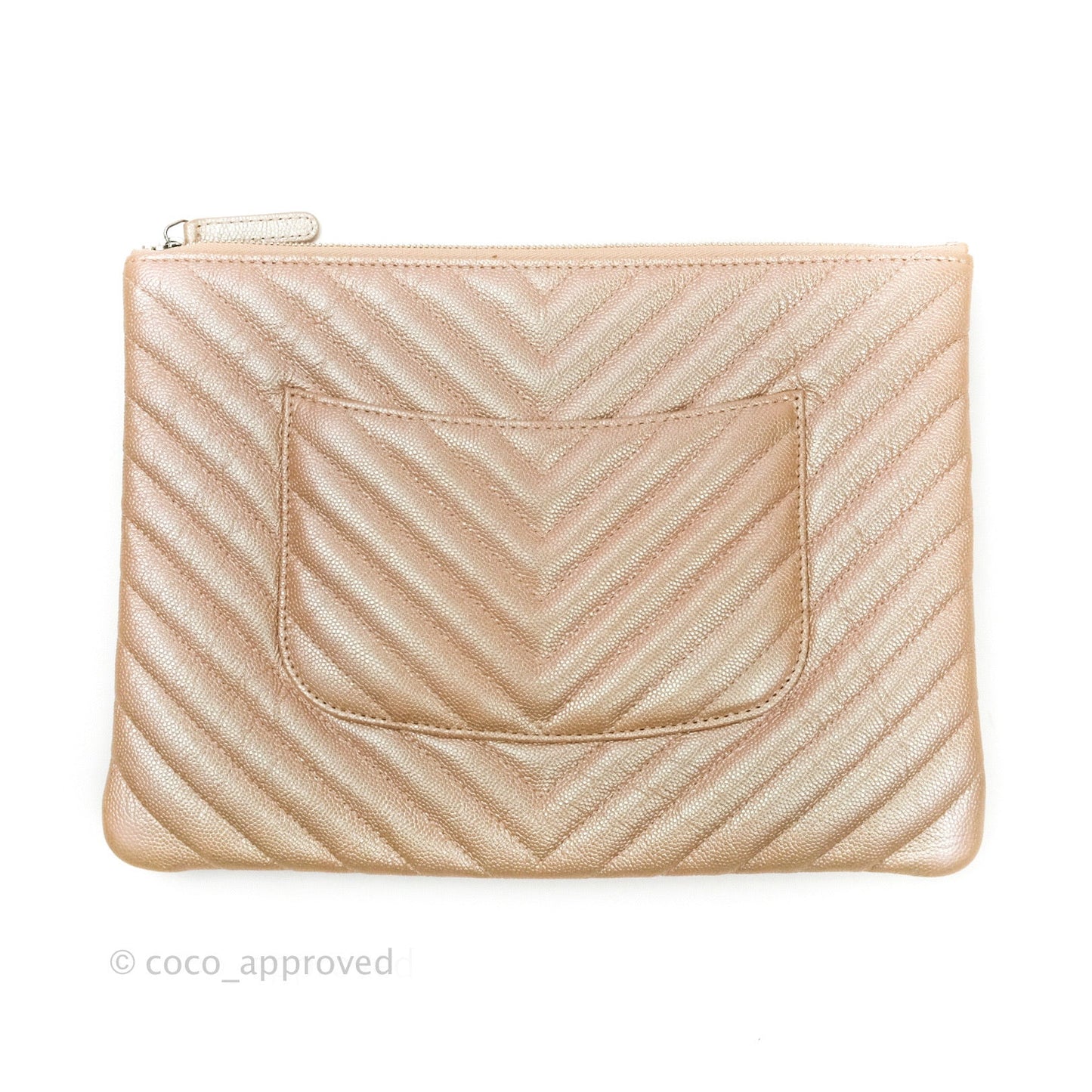 Chanel Medium O Case Chevron Rose Gold 17B