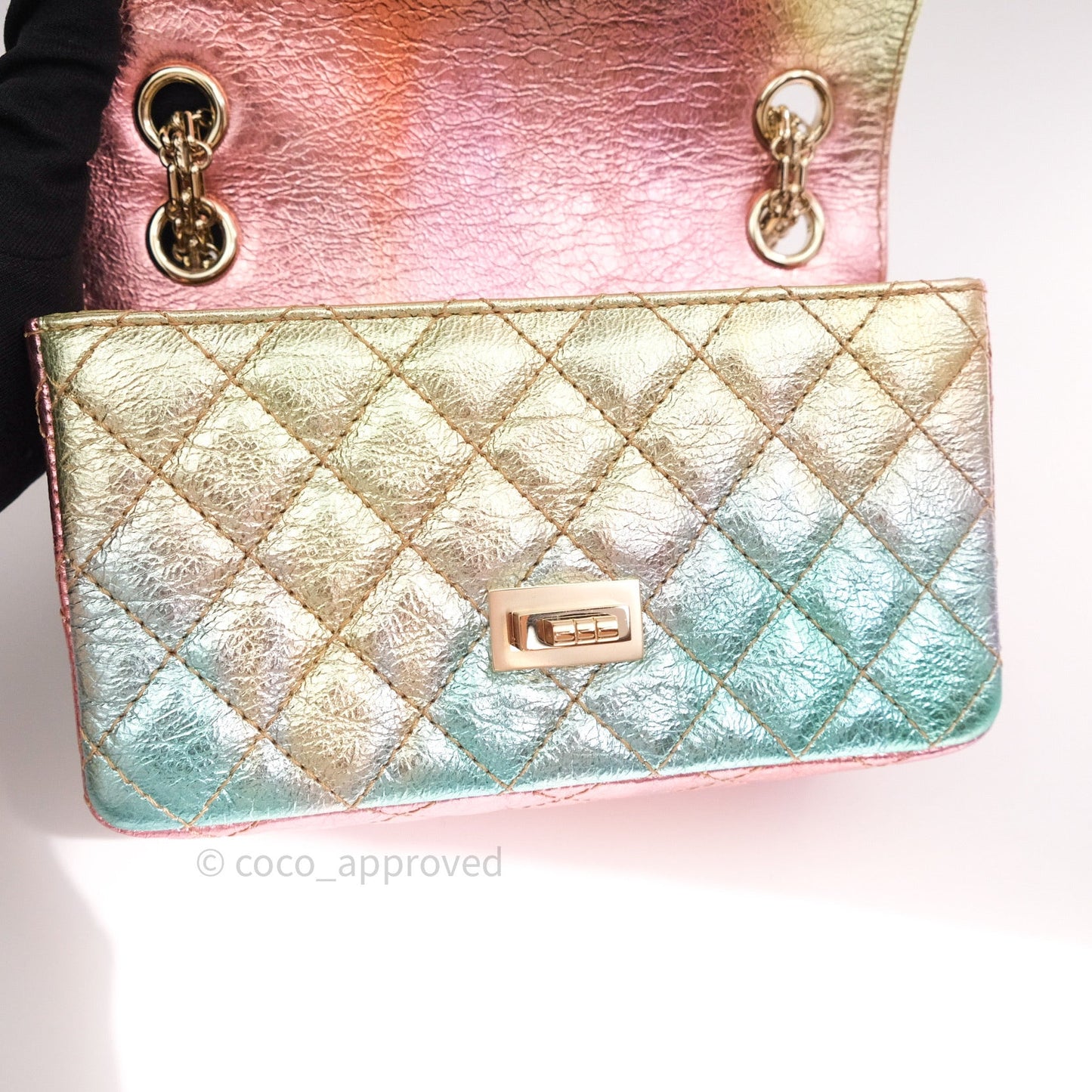Chanel Mini Reissue 224 Rainbow Quilted Calfskin Gold Hardware