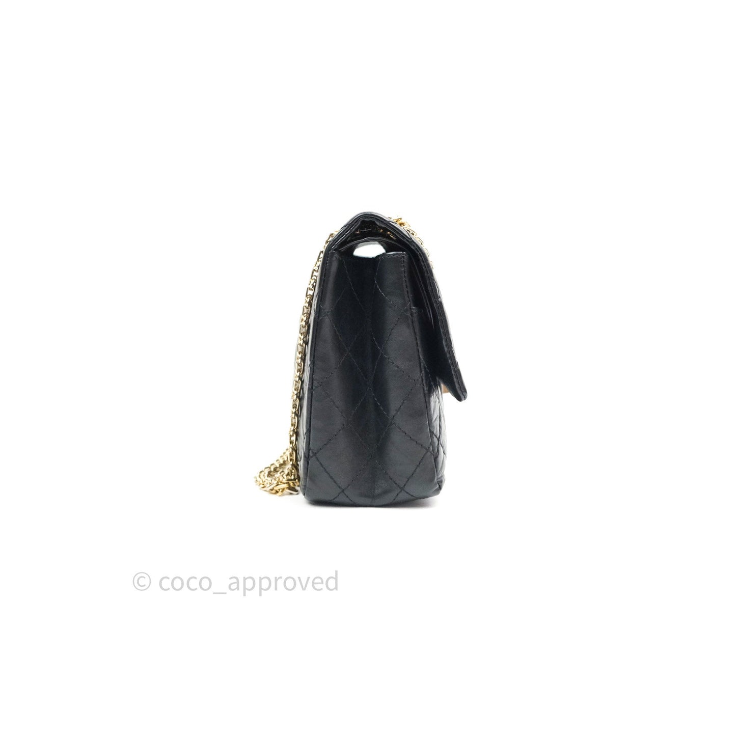 Chanel Reissue Quilted Aged Calfskin Black Gold Hardware 226