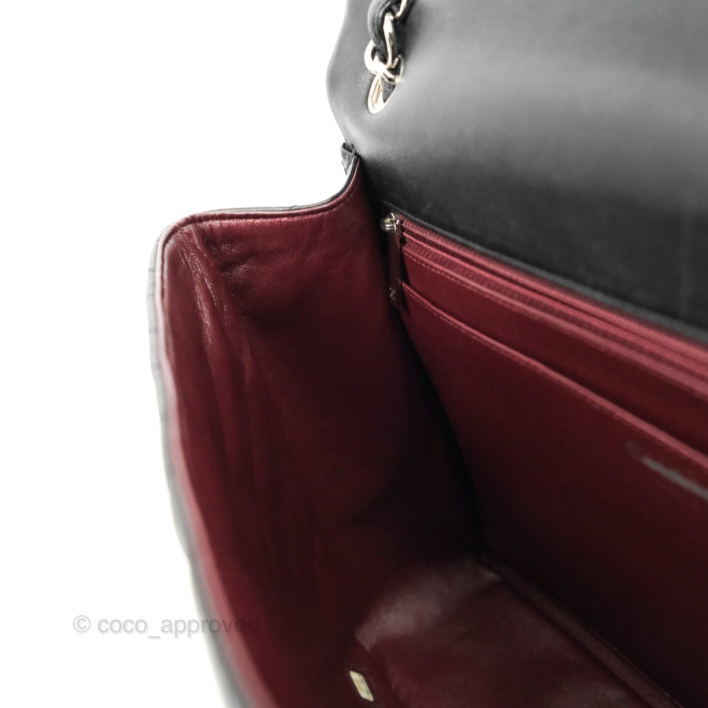 Chanel Quilted Single Flap Maxi Flap Black Lambskin Silver Hardware