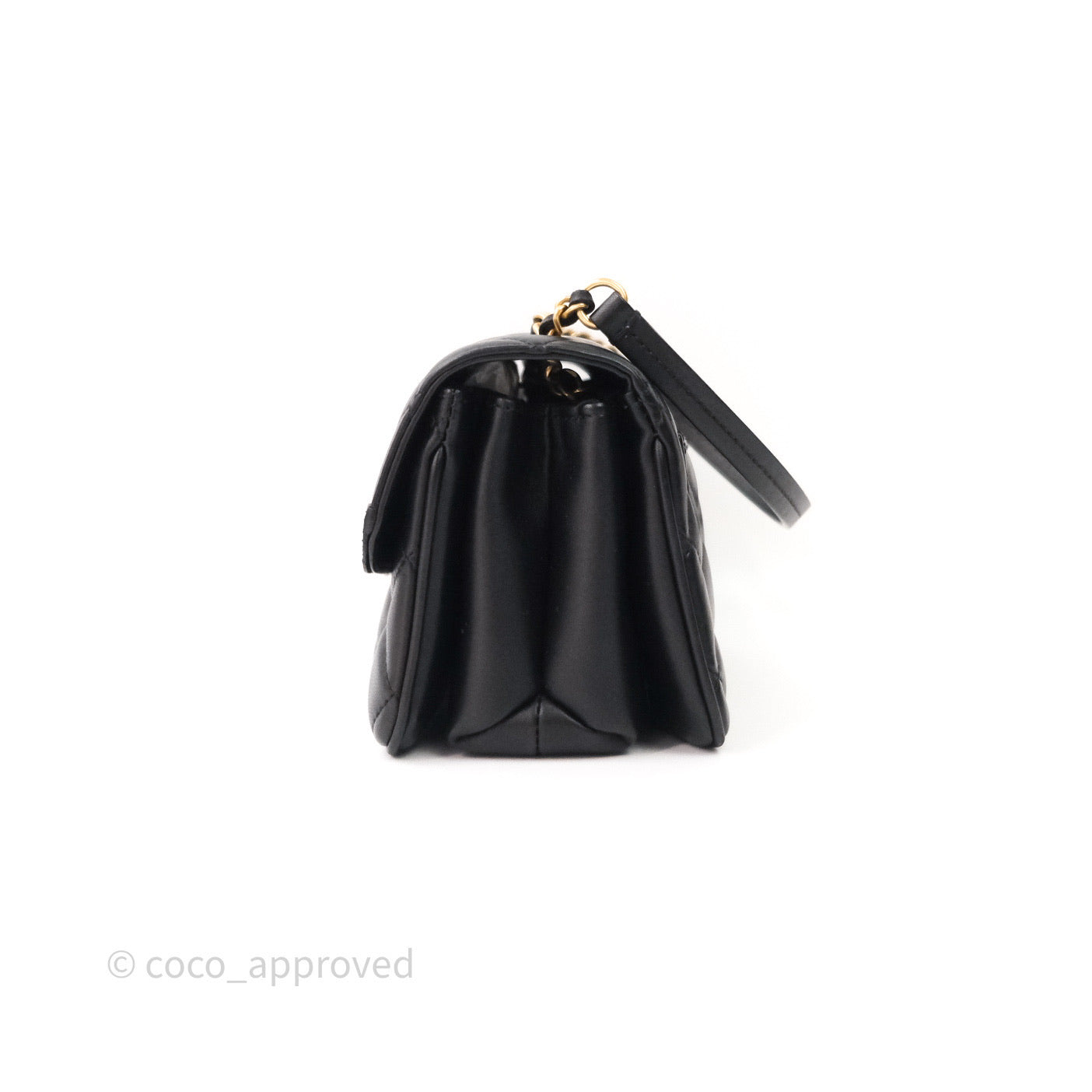Chanel Coco Vintage Flap Small Bag Black Lambskin Gold Hardware