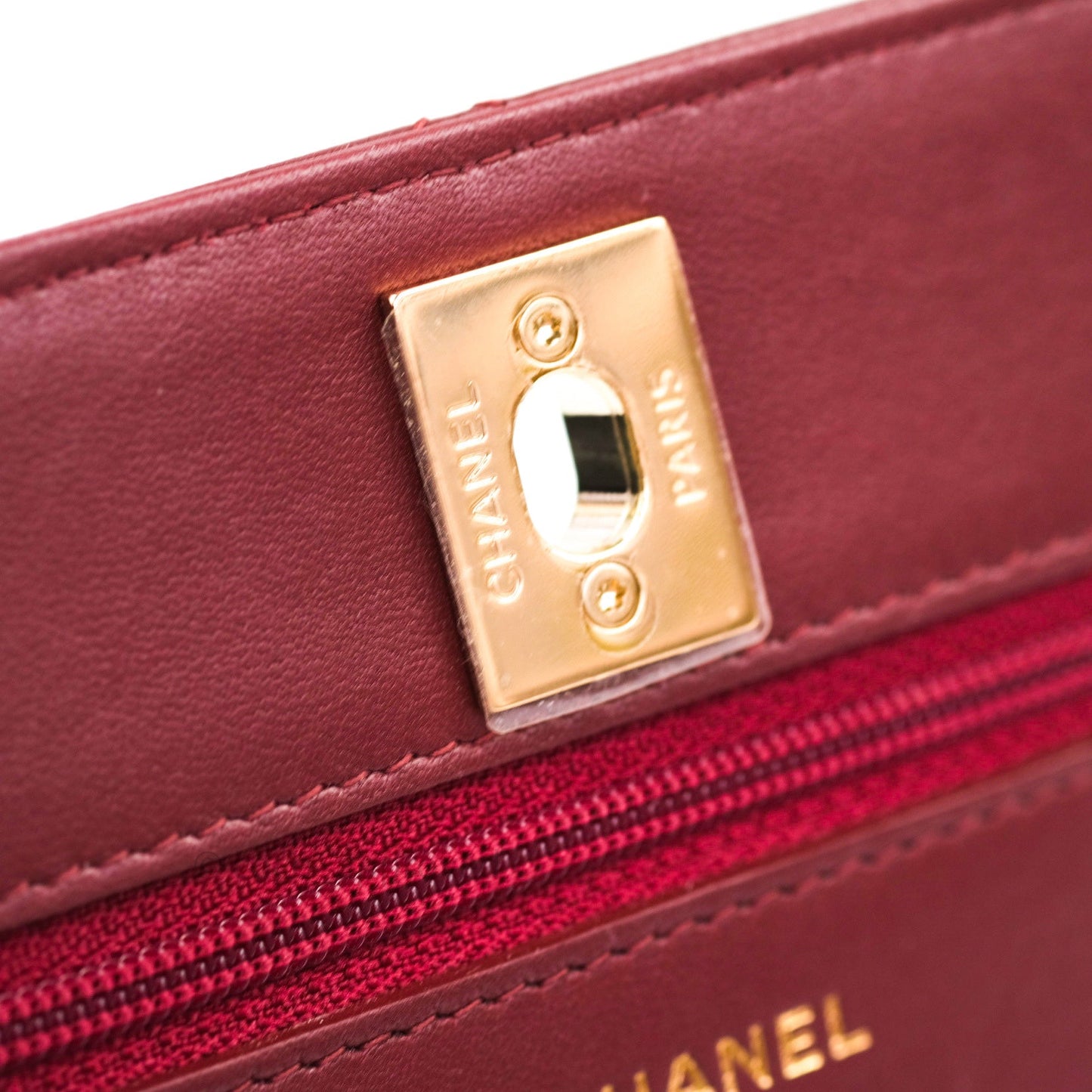 Chanel Trendy CC WOC Wallet on Chain Burgundy Lambskin Gold Hardware