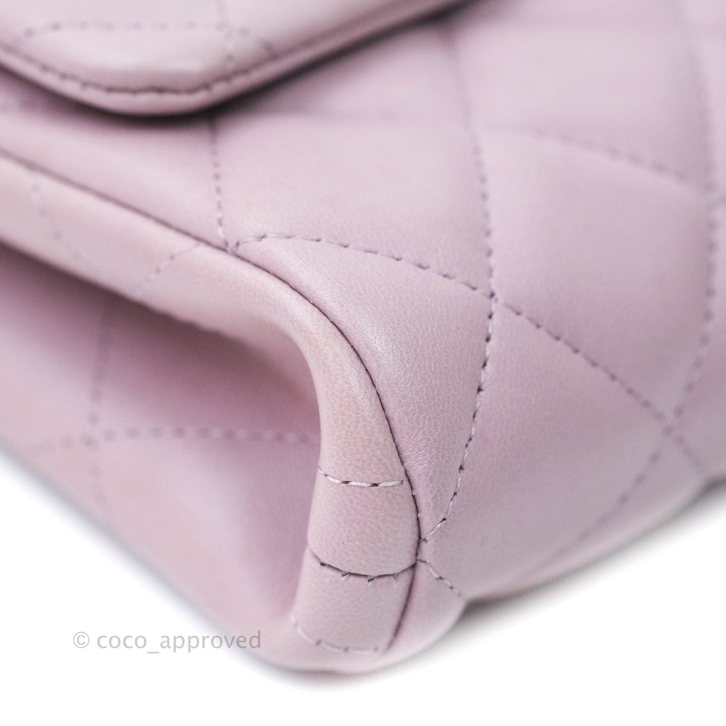 Chanel Quilted Clutch with Chain Lilac Pink Lambskin Silver Hardware