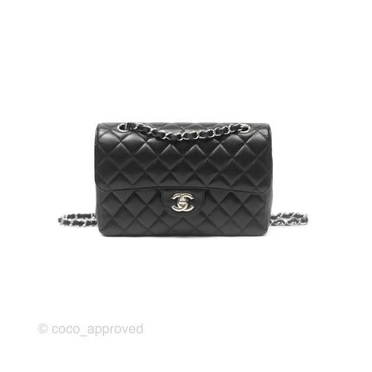 Chanel Small Classic Flap Quilted Black Caviar Silver Hardware