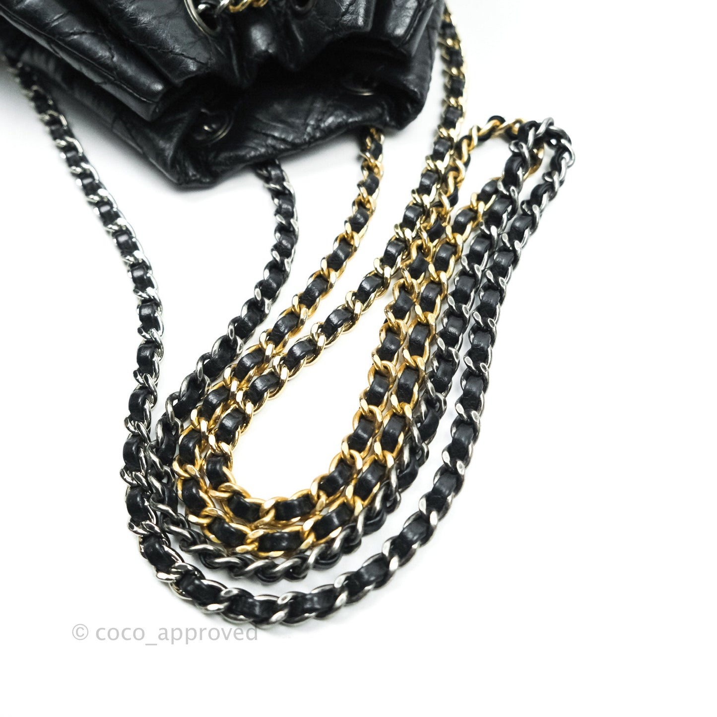 Chanel Gabrielle Backpack Black Aged Calfskin Small Black