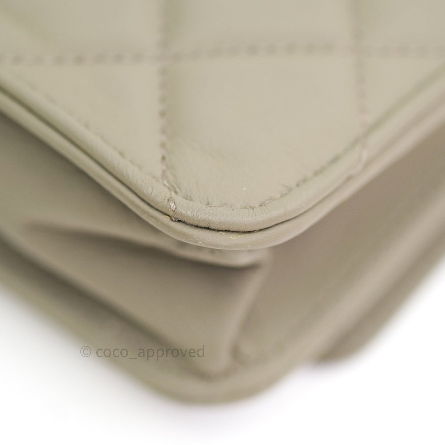 Chanel Quilted Wallet on Chain WOC Grey Calfskin Matte Grey Hardware