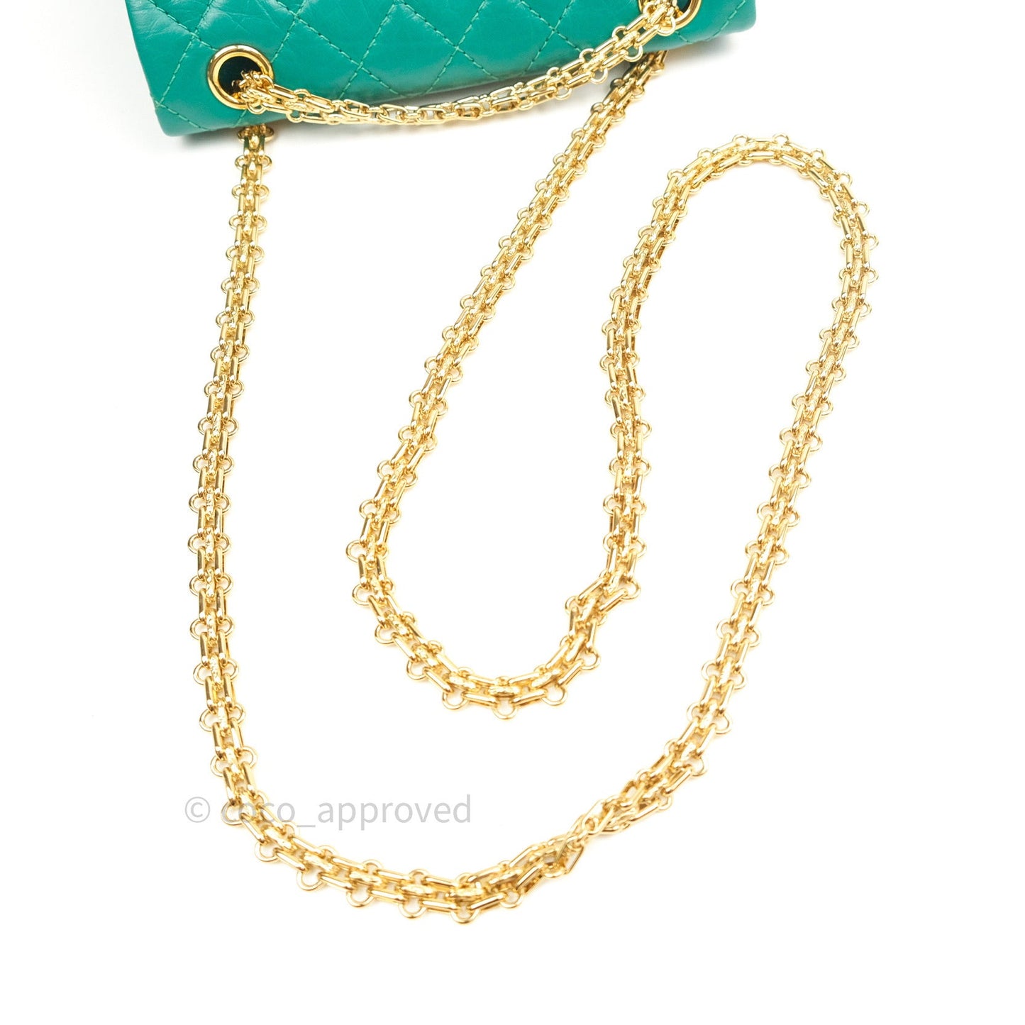 Chanel Mini Reissue 224 Green Aged Calfskin Gold Hardware