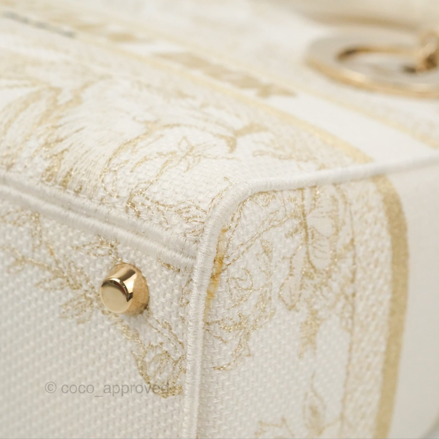 Christian Dior Medium Lady D-Lite Bag Dior Jardin d'Hiver Embroidery White
