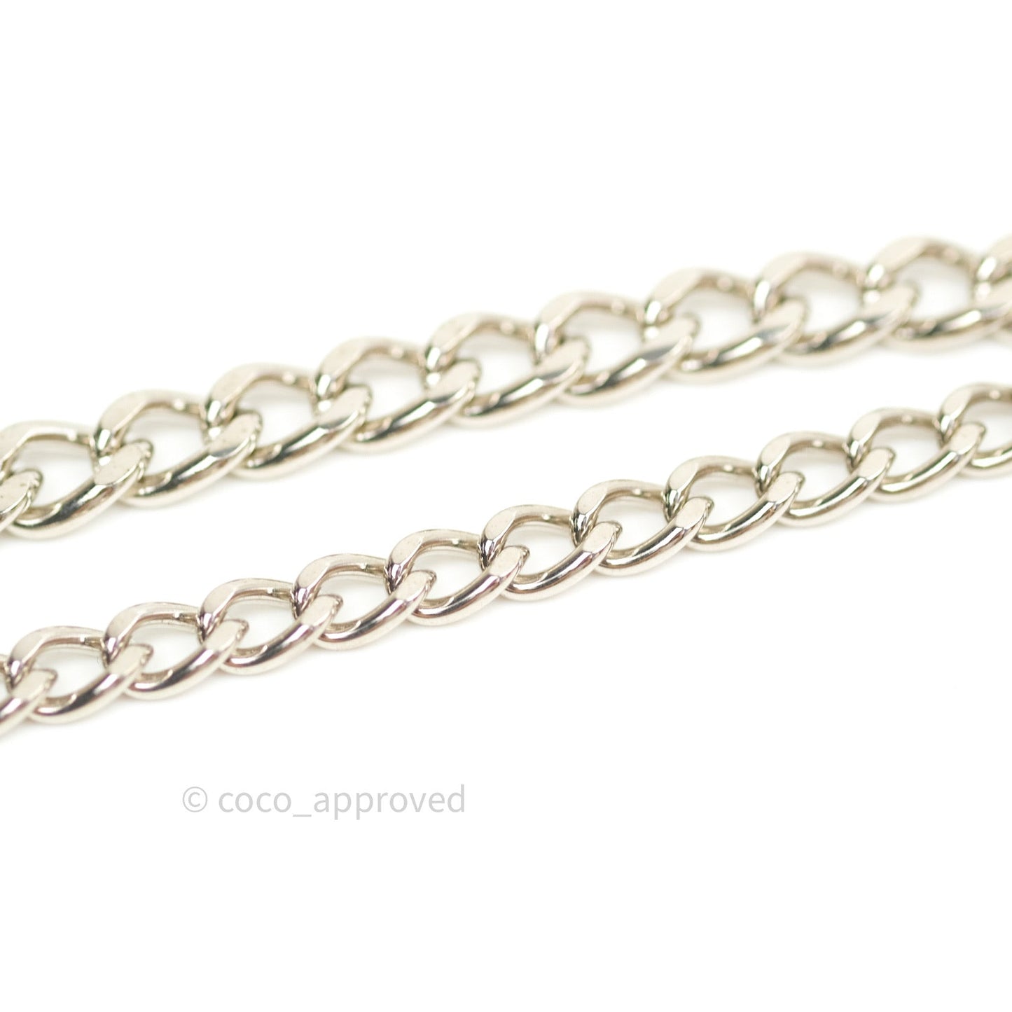 Chanel Black Enamel and Silvertone Chain CC Logo Belt